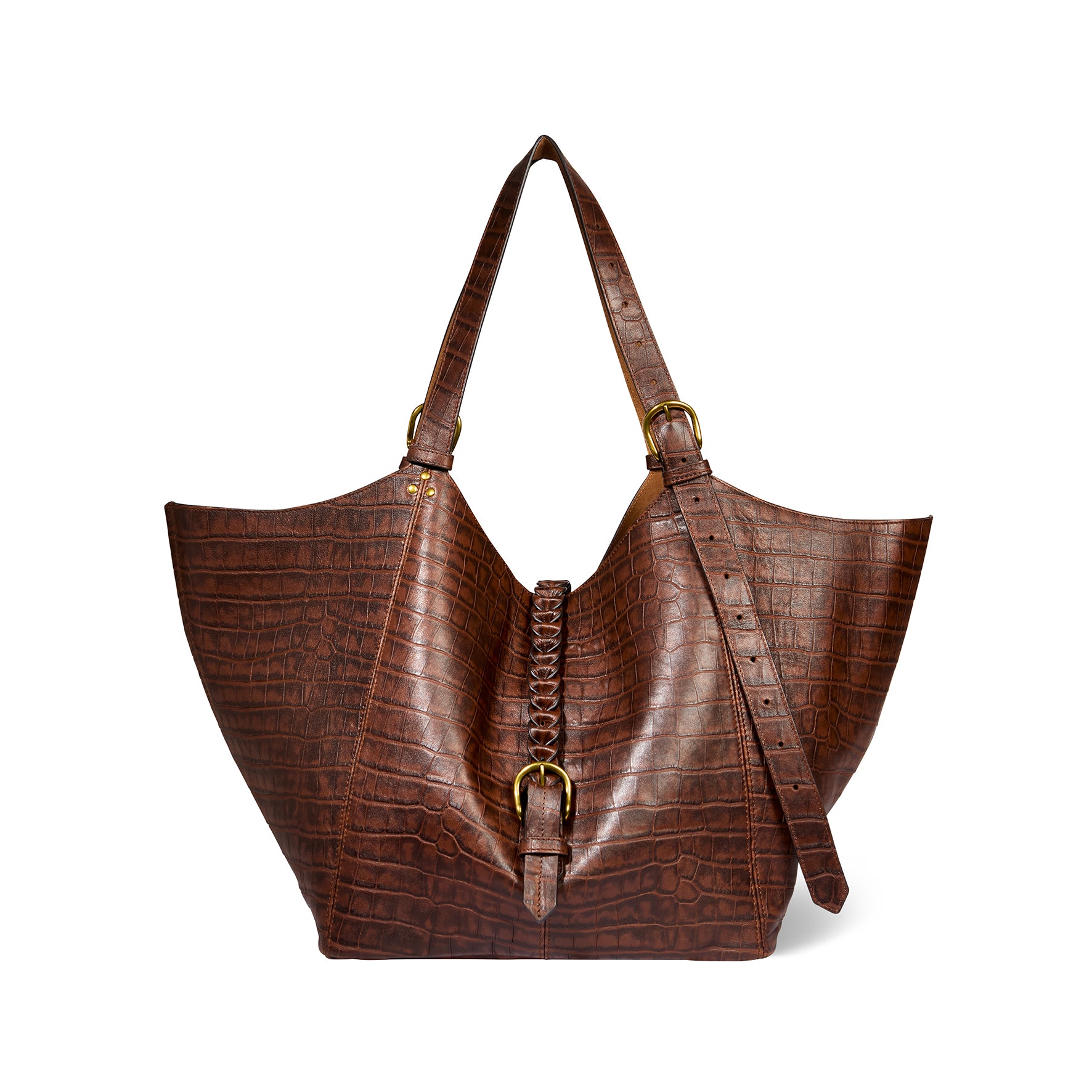 Sac Cabas Joseph M Mouton Imprimé Croco Cigare