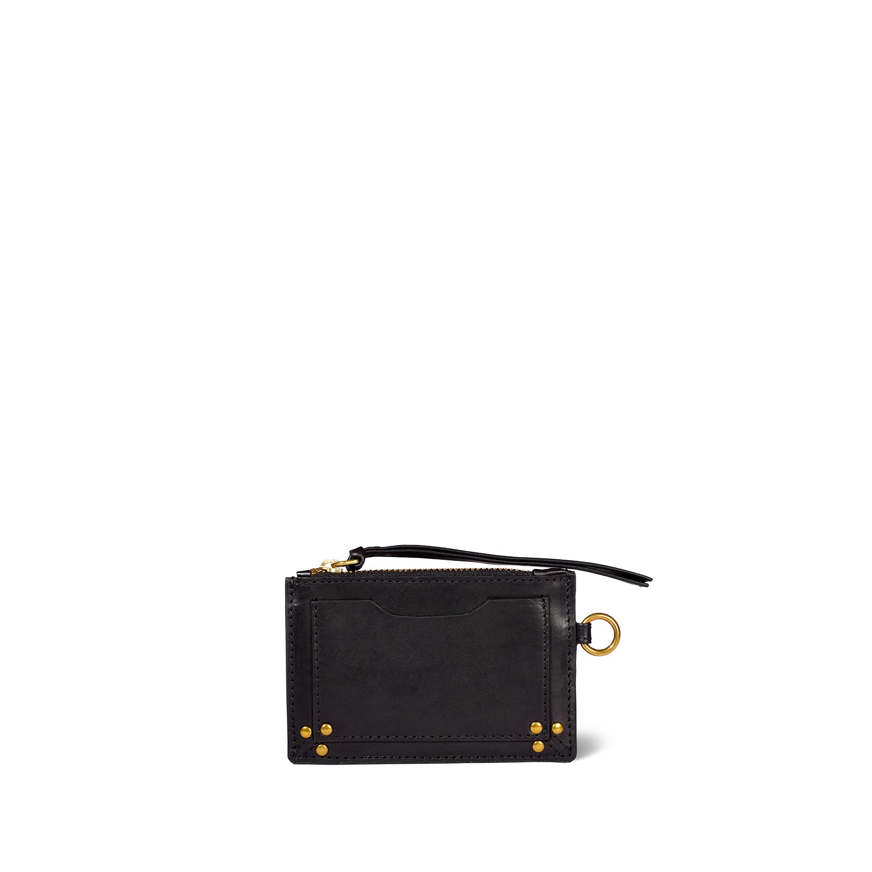 Lucky porte cartes Vachette Noir Brass