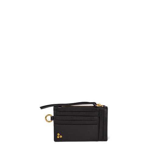 Lucky porte cartes Vachette Noir Brass