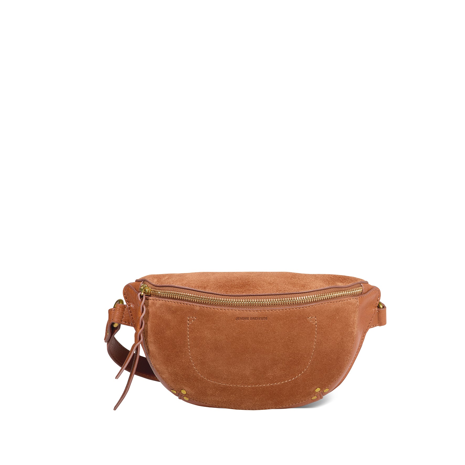 Sac Banane Lino Croûte Velours Caramel