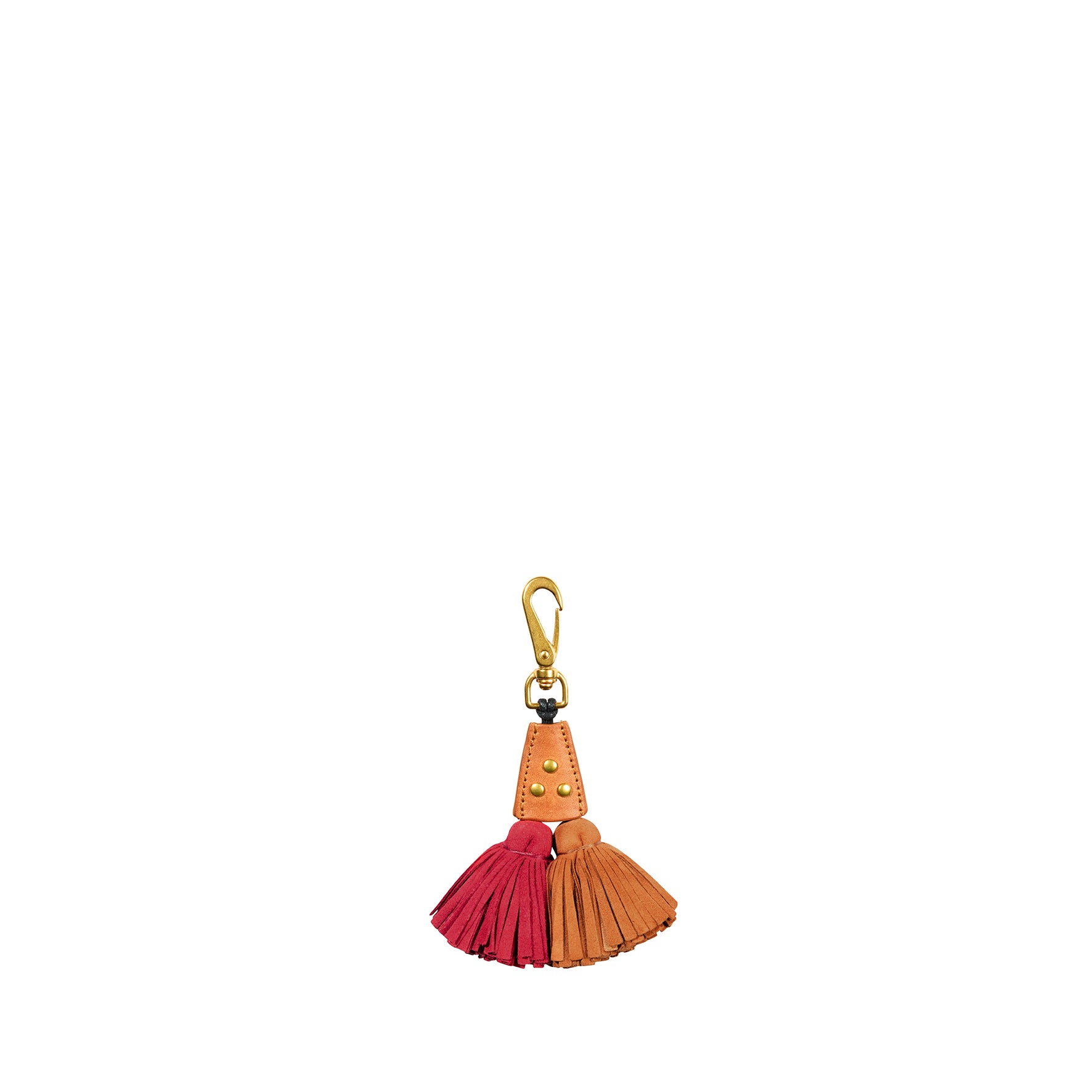 Porte-clés Pompon twin Chèvre Carmin