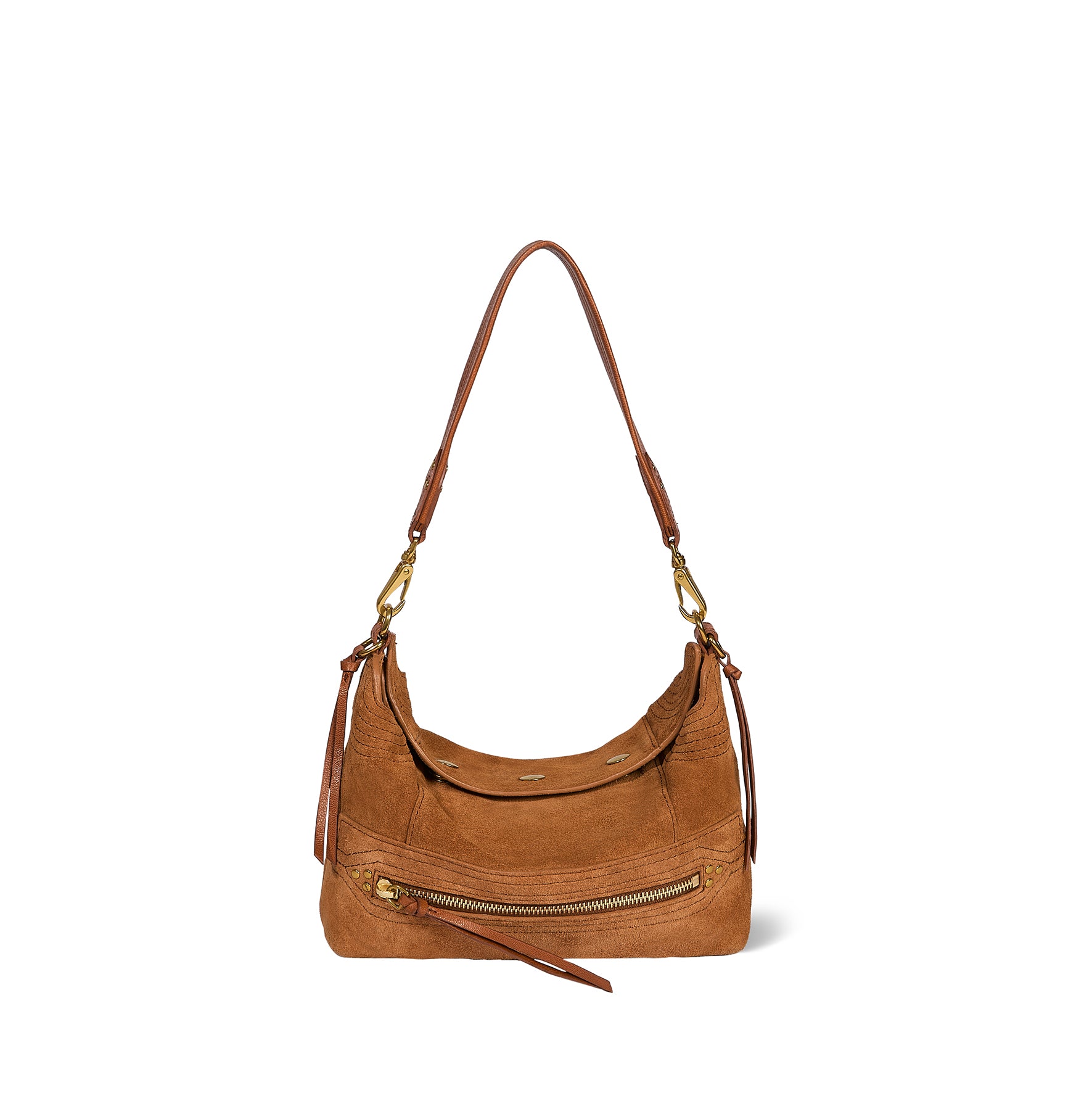 Sac Lucky Hobo Small Croûte Velours Caramel