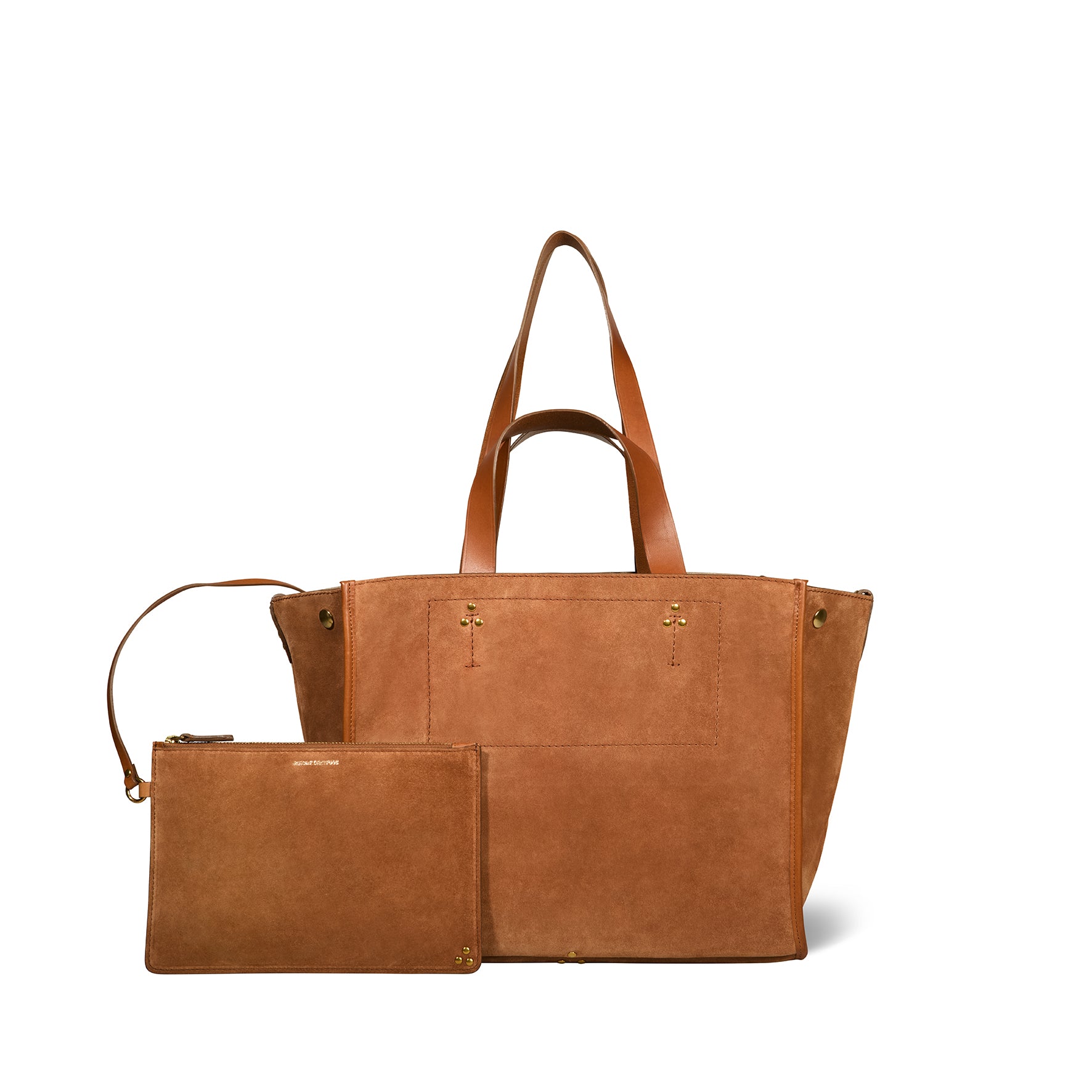 Sac Cabas Léon M Croûte Velours Caramel