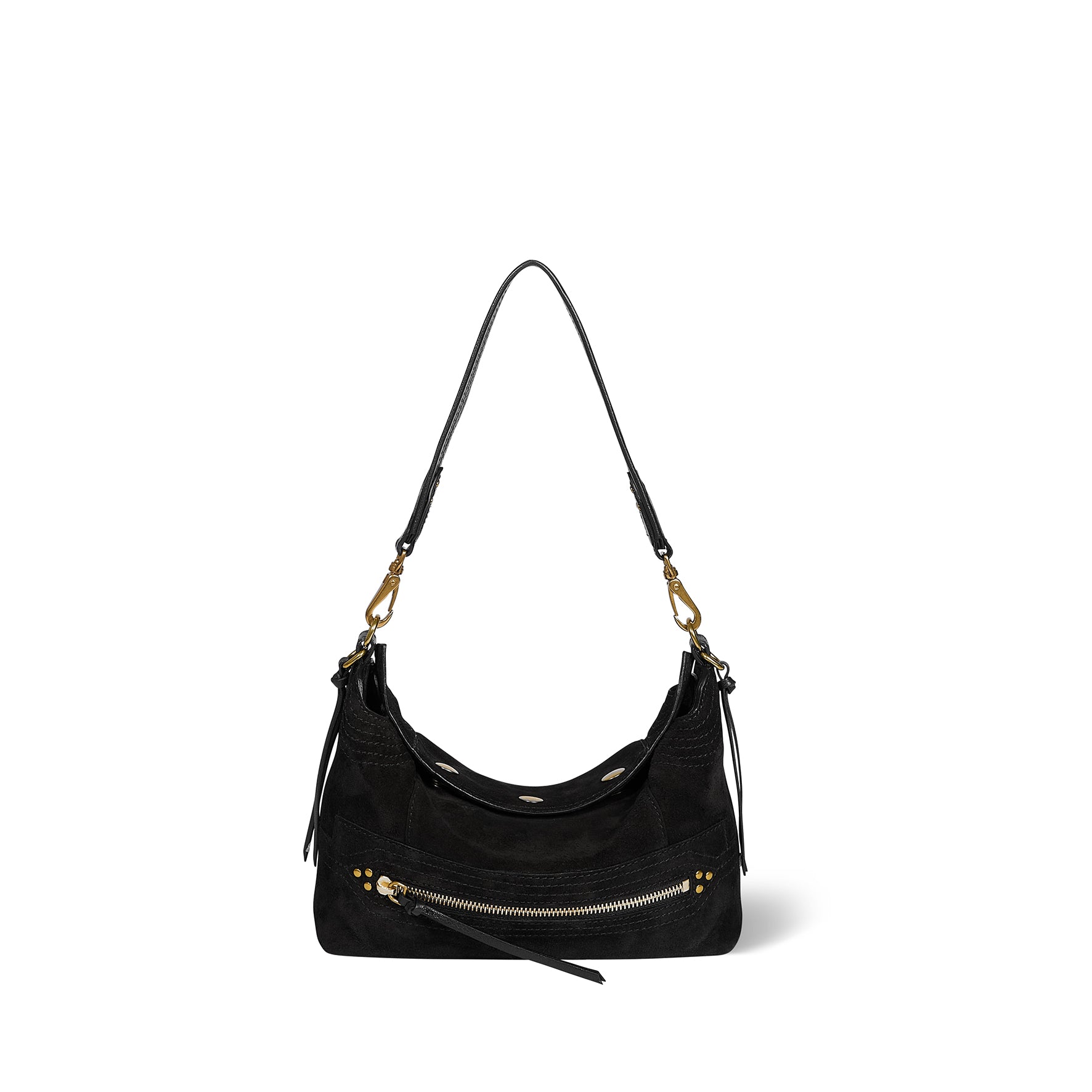 Sac Lucky Hobo Small Croûte Velours Noir