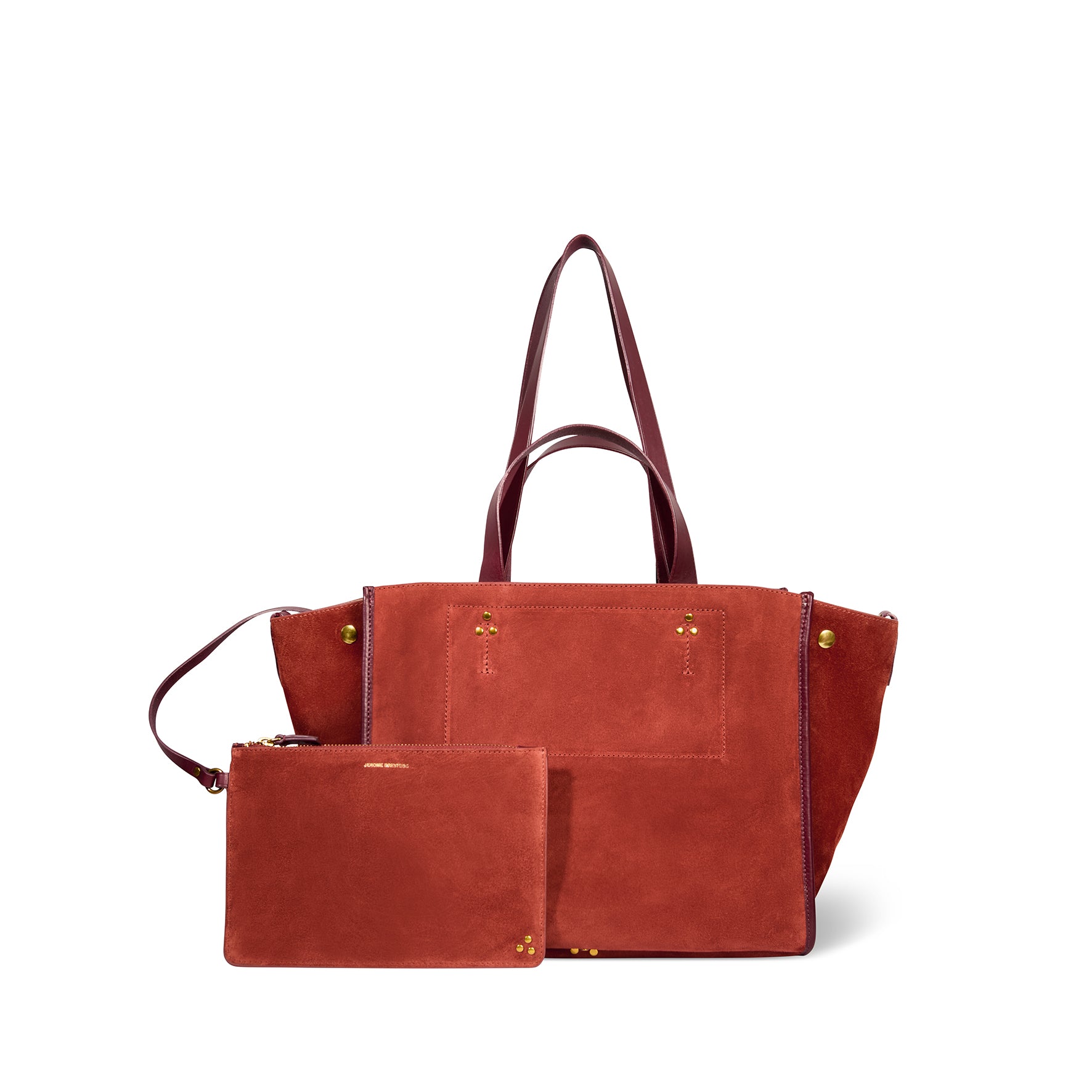 Sac Cabas Léon M Croûte Velours Rouille