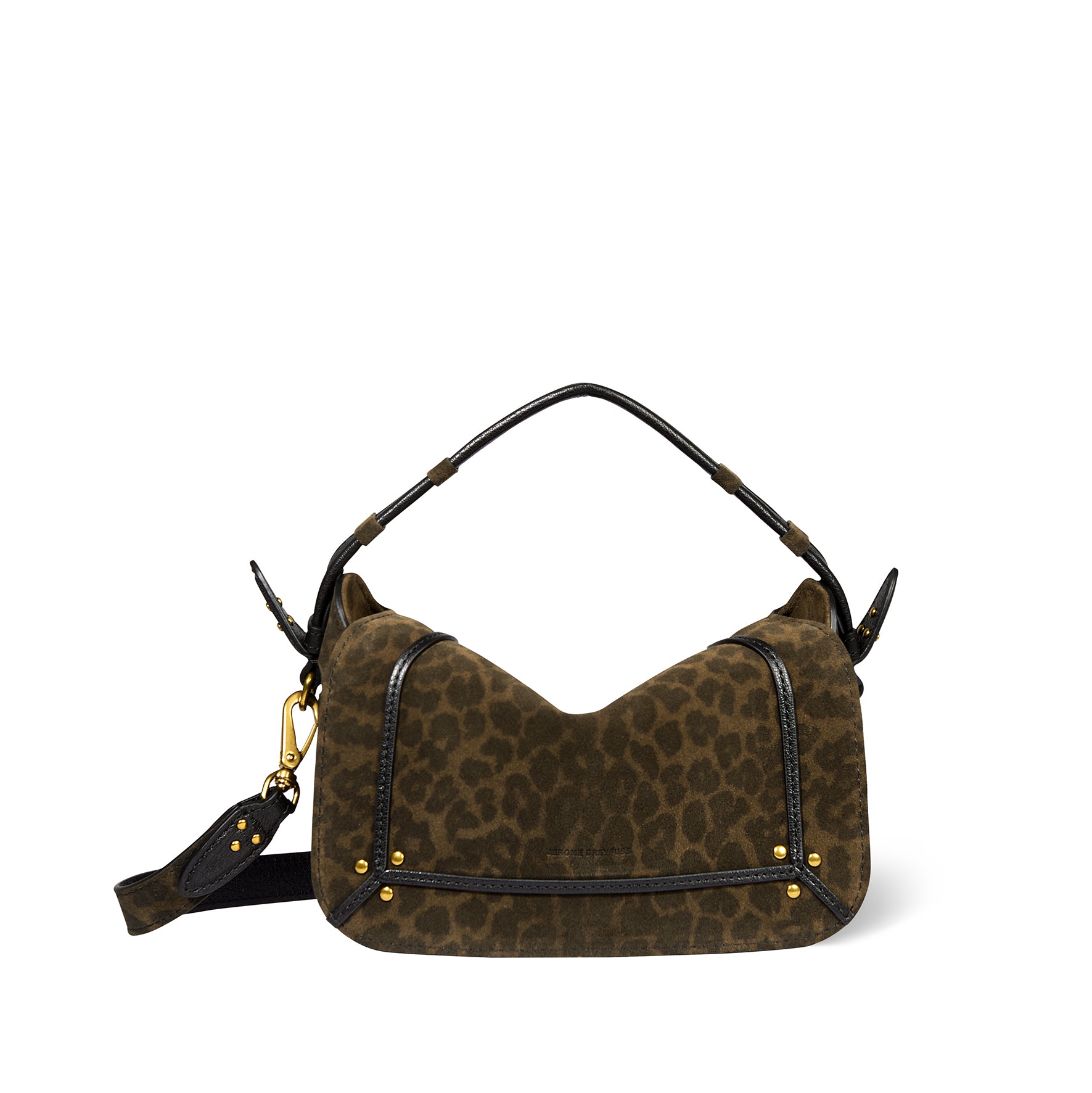 Sac Pepito S Croûte Velours Imprimé Léopard kaki