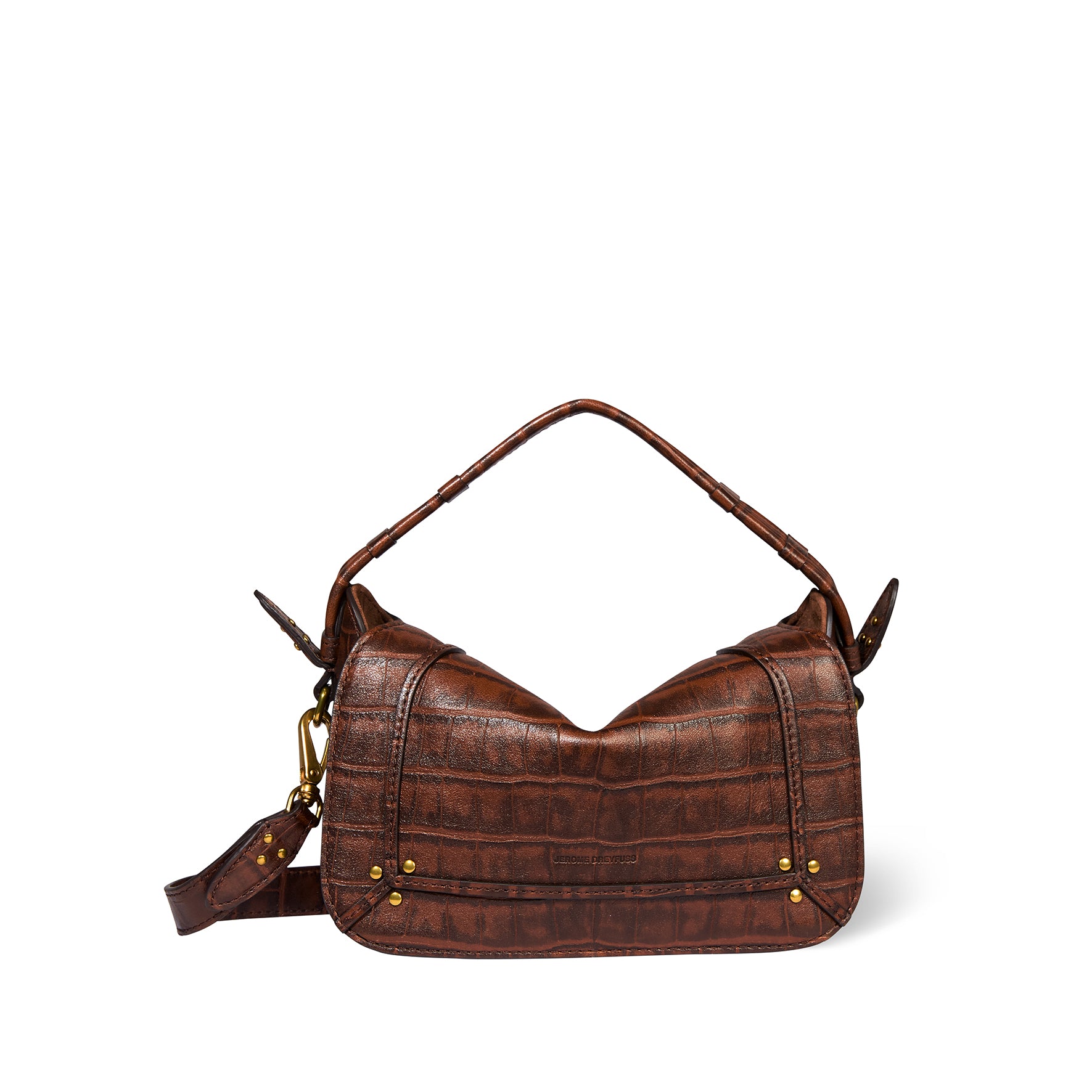 Sac Pepito S Mouton Imprimé Croco Cigare