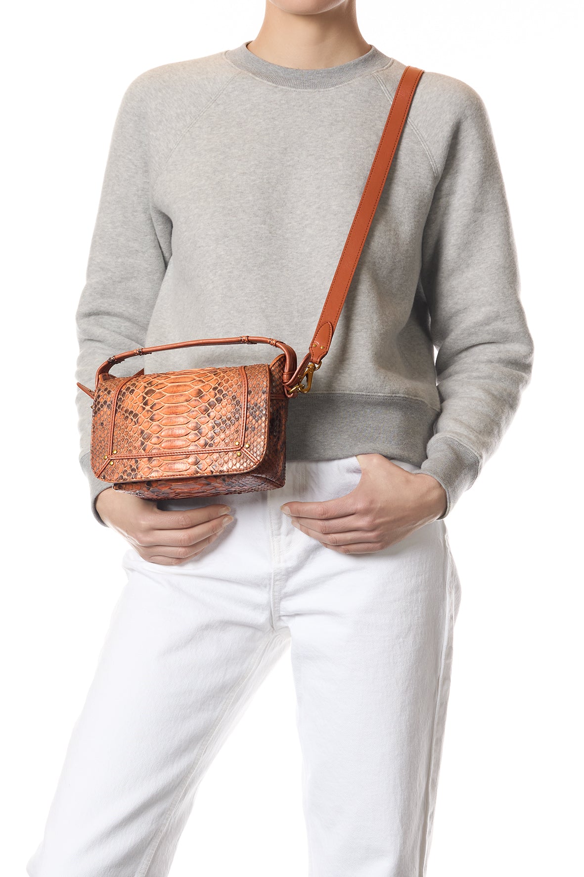 Sac Pepito S python Cognac