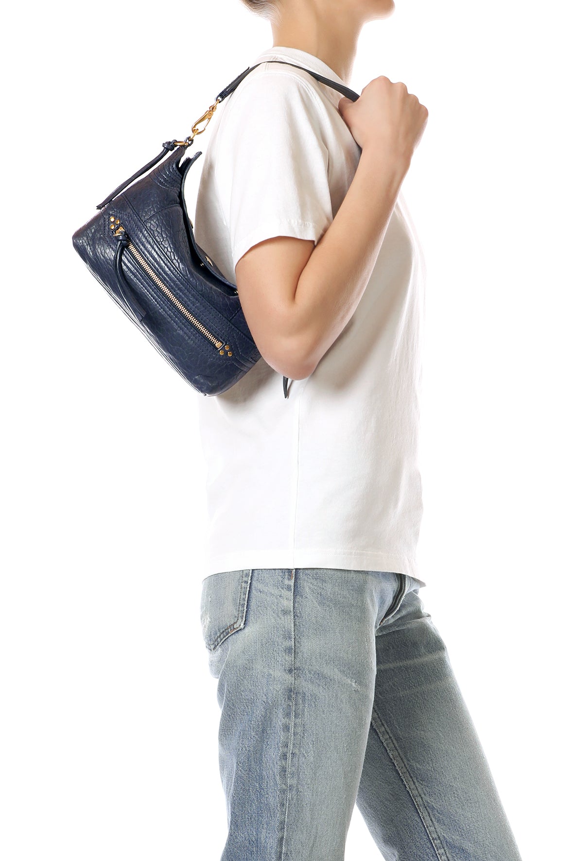 Sac Lucky Hobo Small Agneau Bubble Night Blue