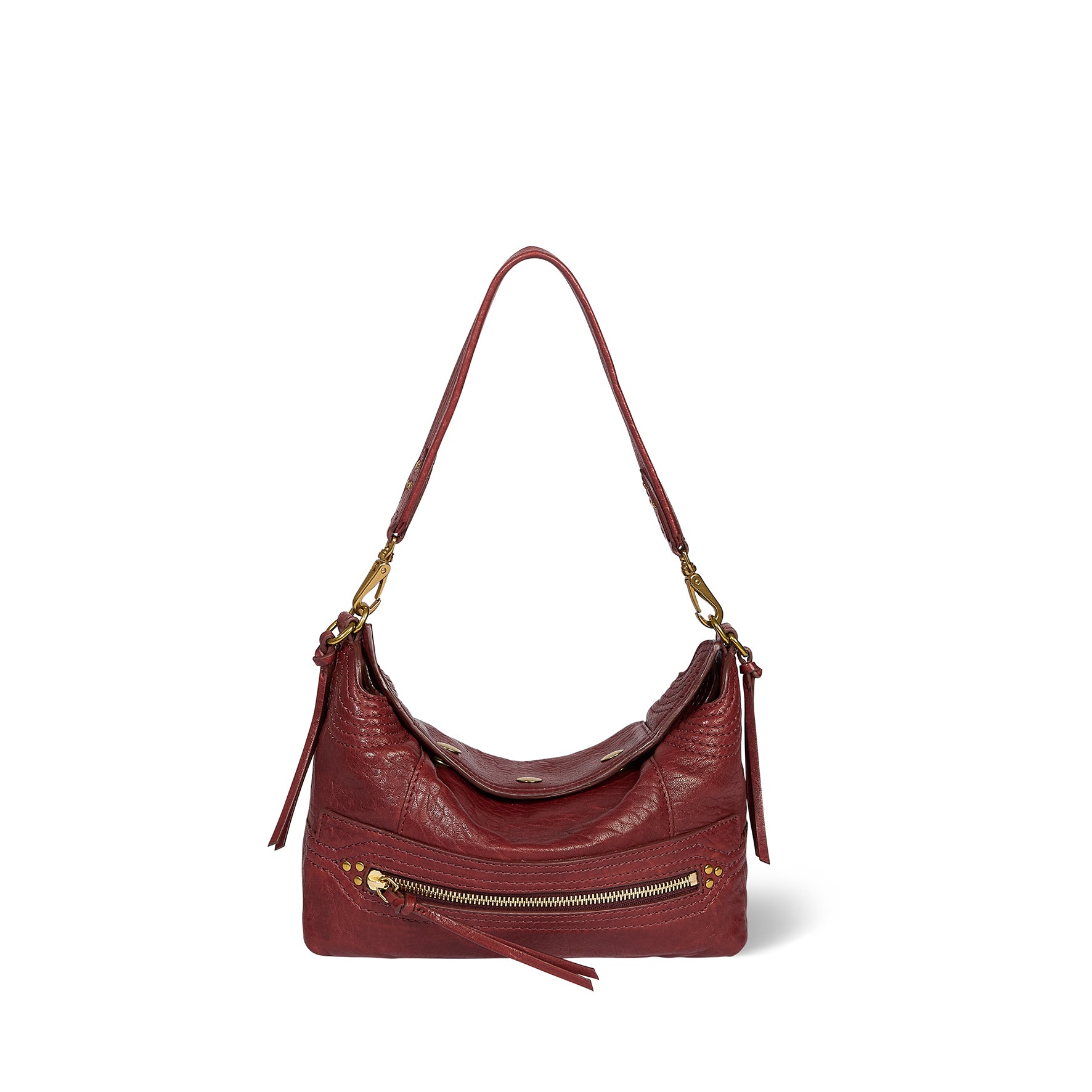 Sac Lucky Hobo Small Agneau Bubble Burgundy