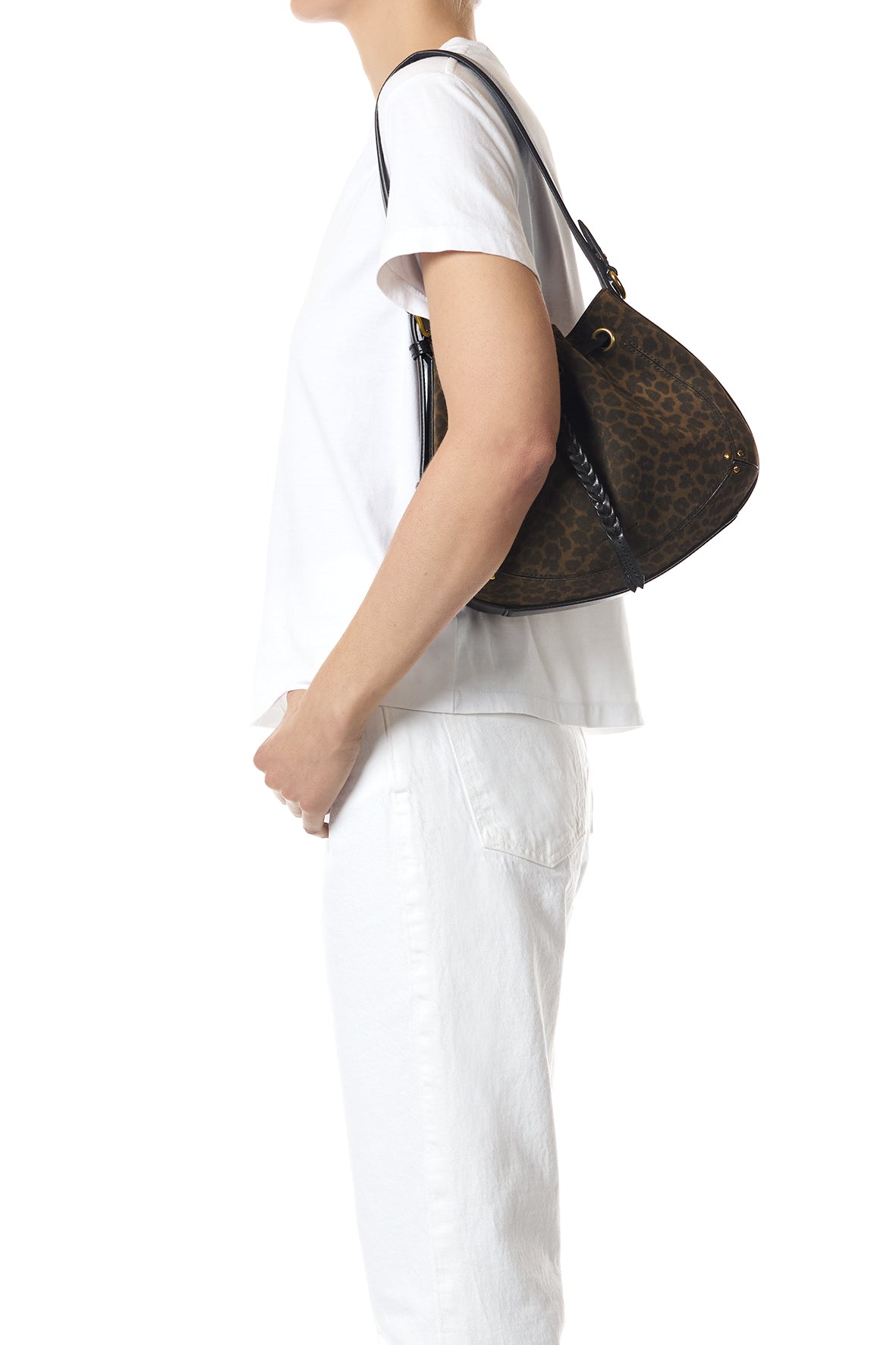 Sac Andy Croûte Velours Imprimé Léopard kaki