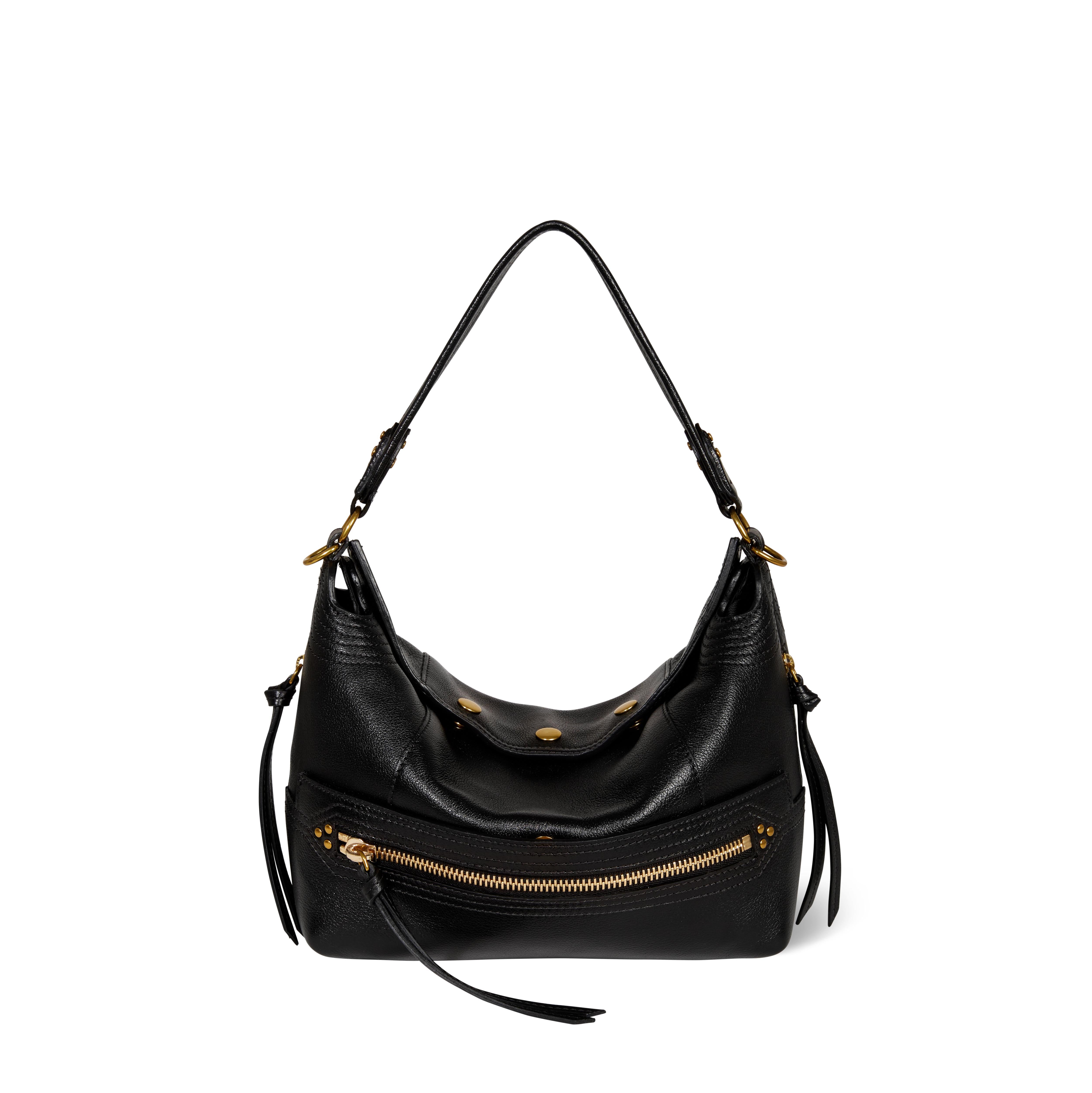 Sac Lucky Hobo Buffle Noir Brass