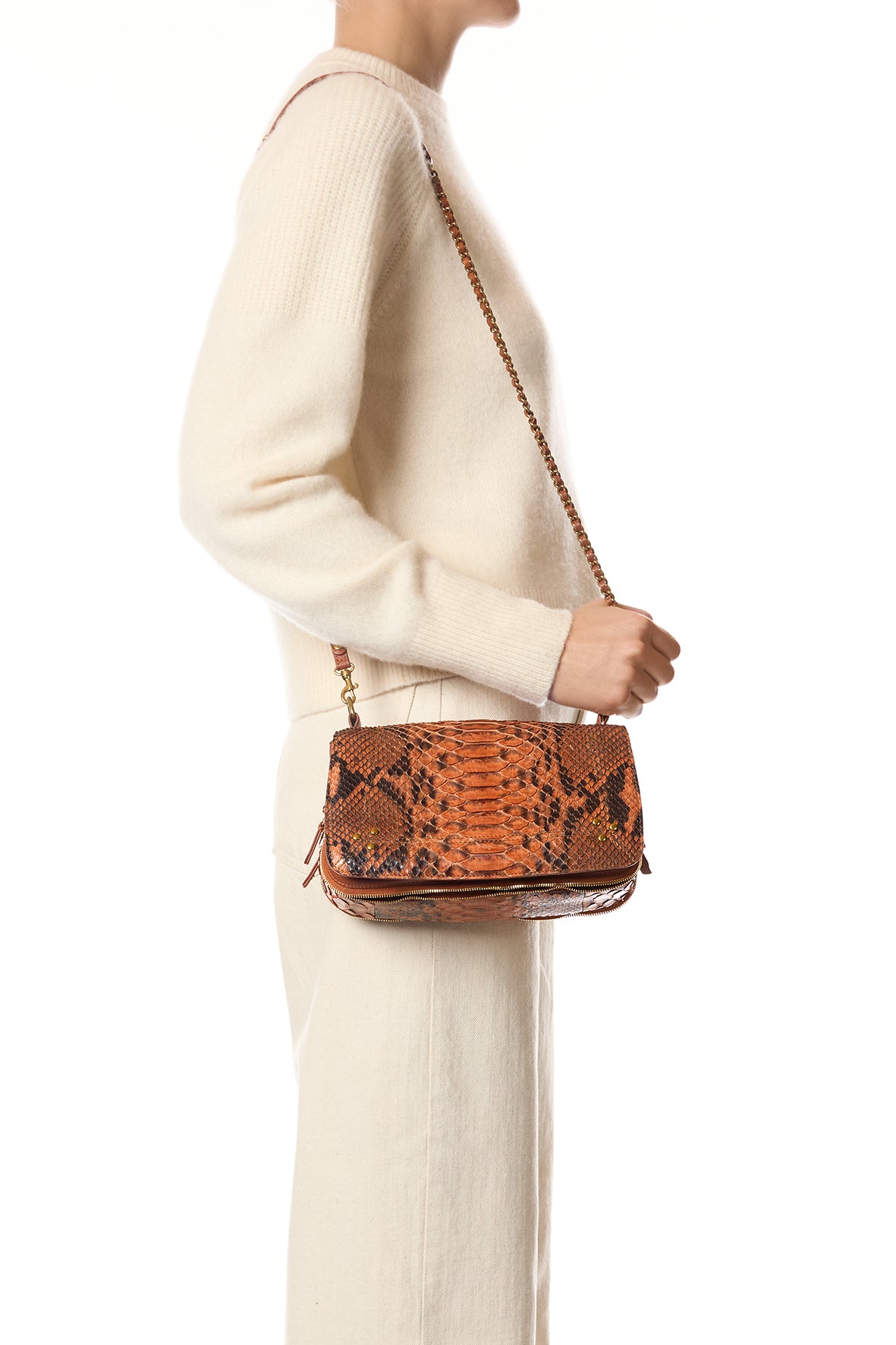 Sac Bobi python Cognac