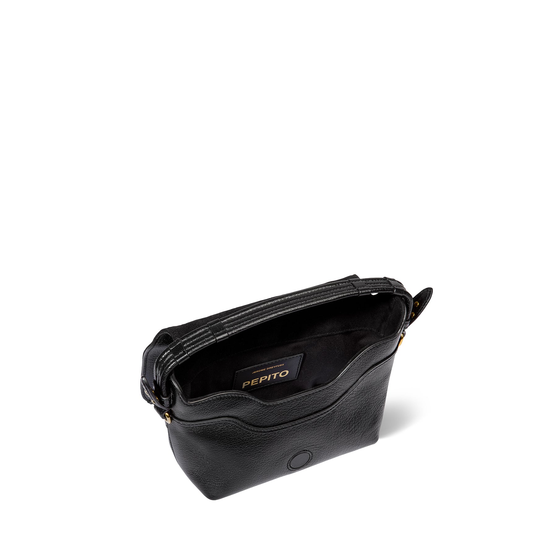 Sac Pepito S Buffle Noir Brass