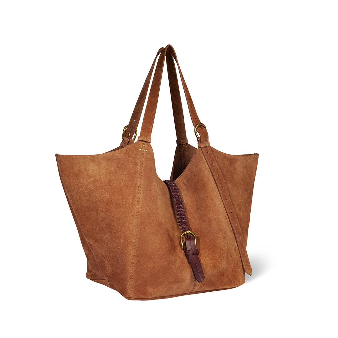 Sac Cabas Joseph M Croûte Velours Caramel