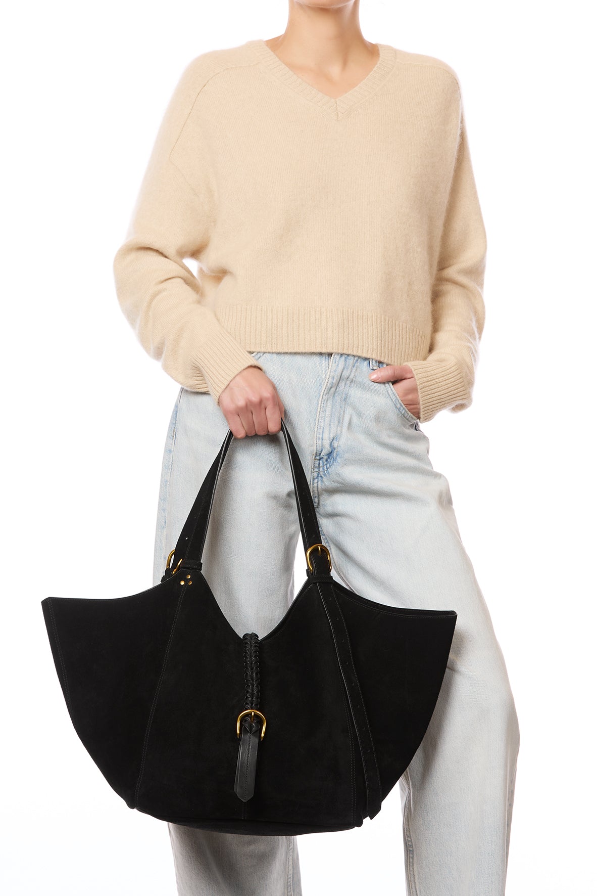 Sac Cabas Joseph M Croûte Velours Noir