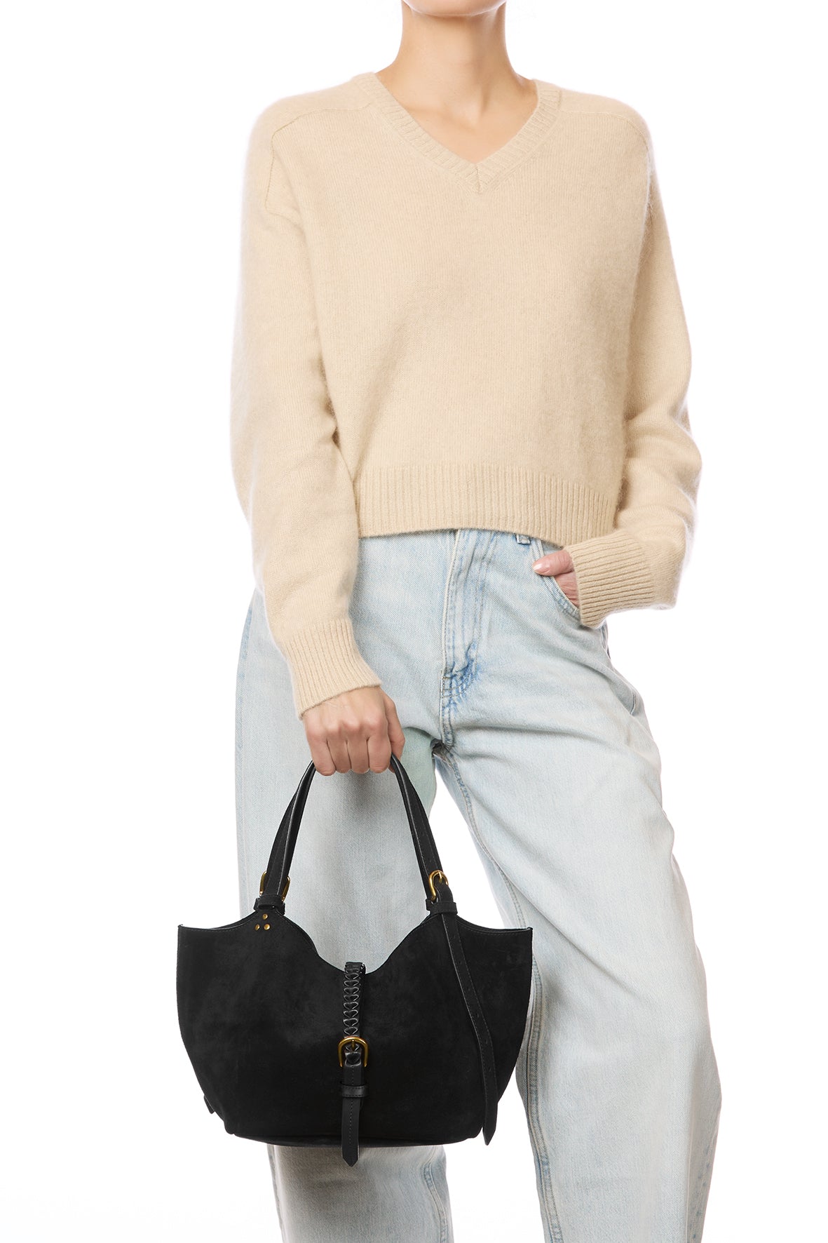 Sac Cabas Joseph S Croûte Velours Noir