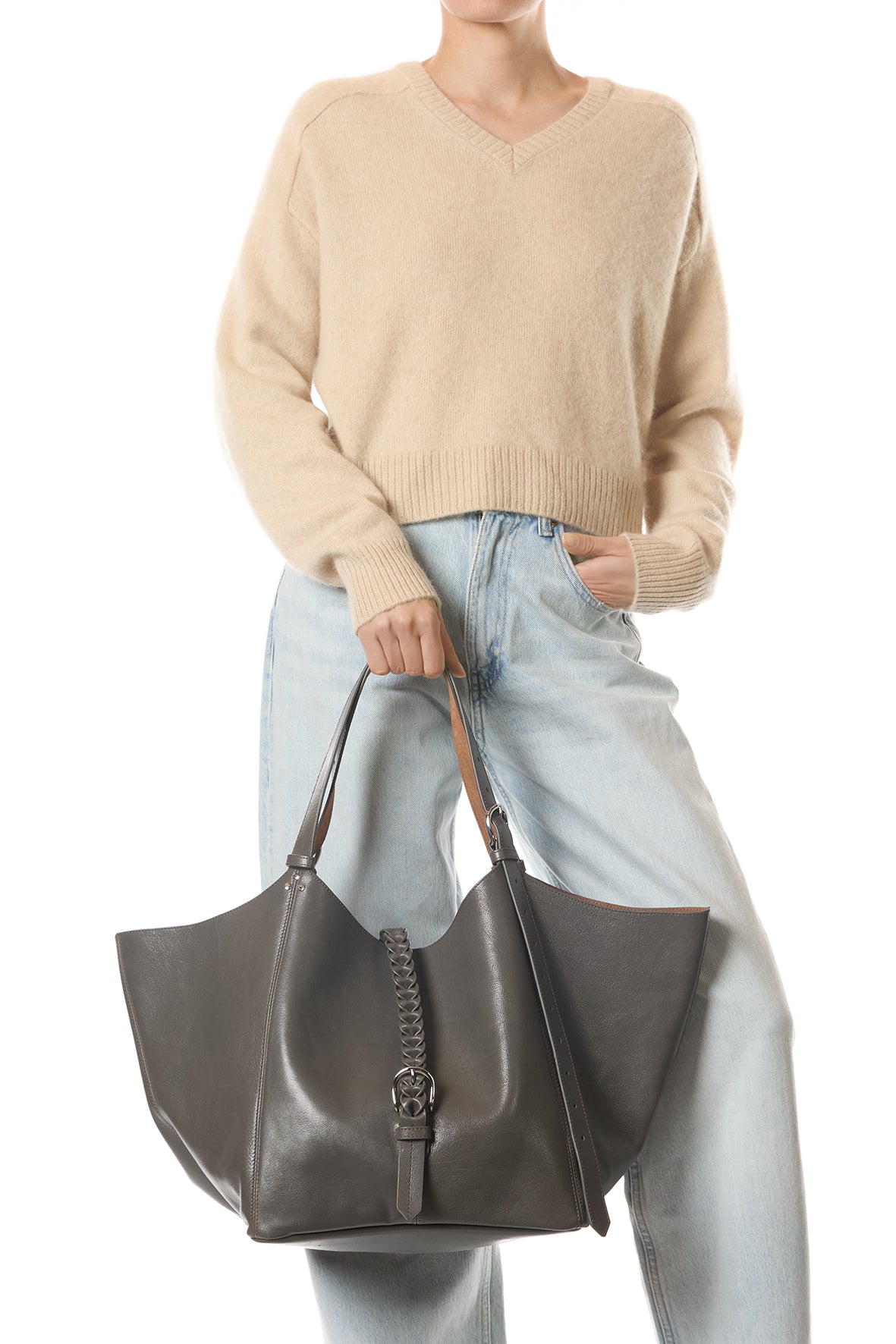 Sac Cabas Joseph M buffle Gris