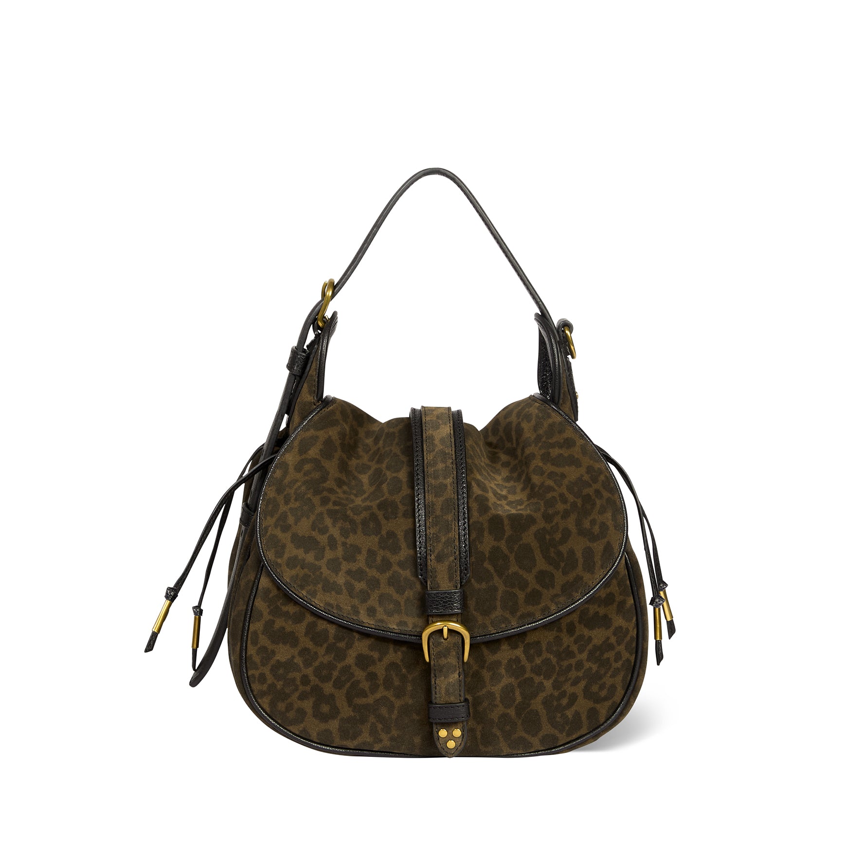 Sac Gildas Croûte Velours Imprimé Léopard kaki