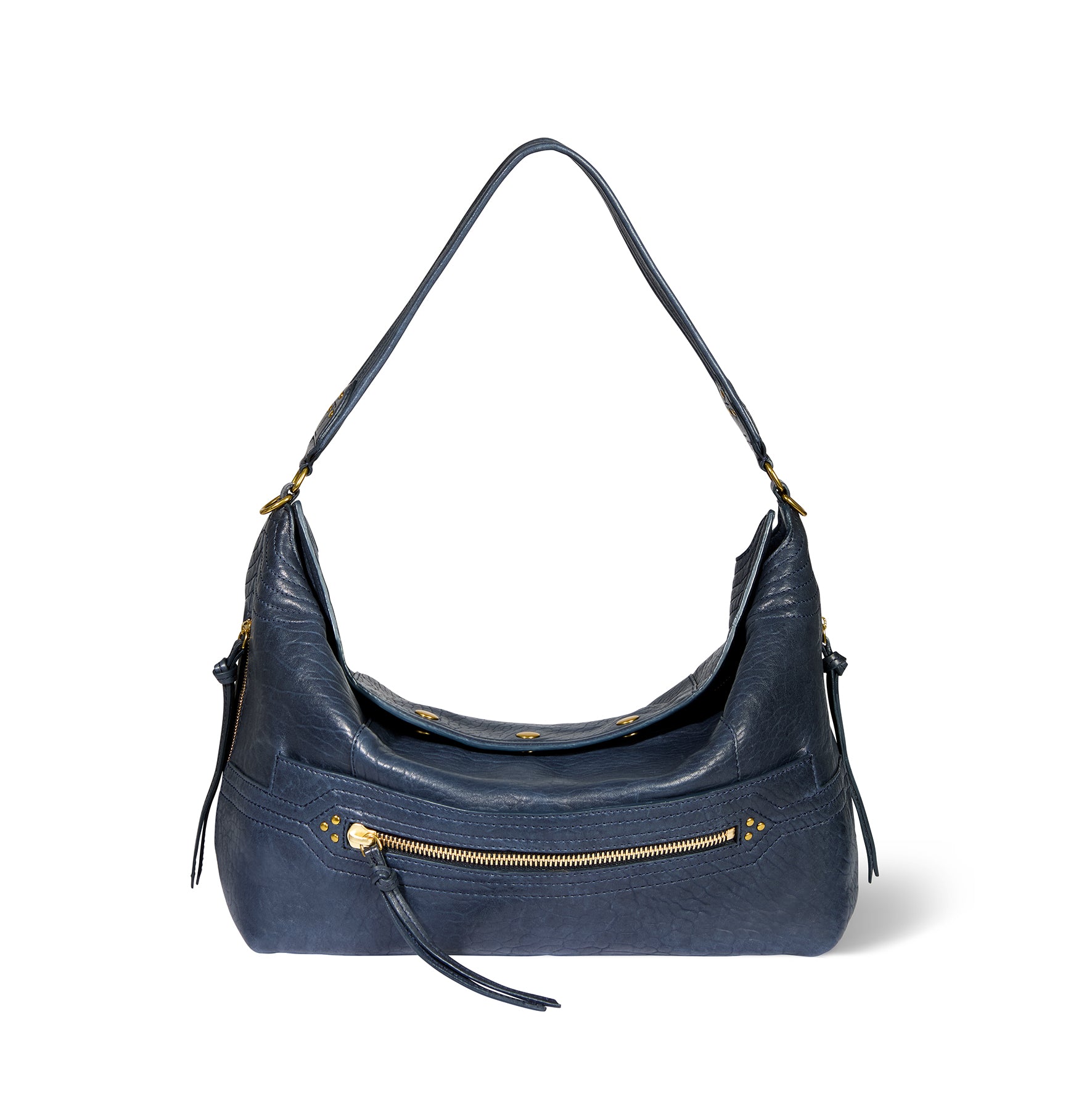 Sac Lucky Hobo Large Agneau Bubble Night Blue
