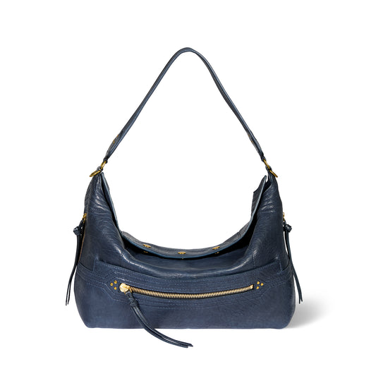 Sac Lucky Hobo Large Agneau Bubble Night Blue