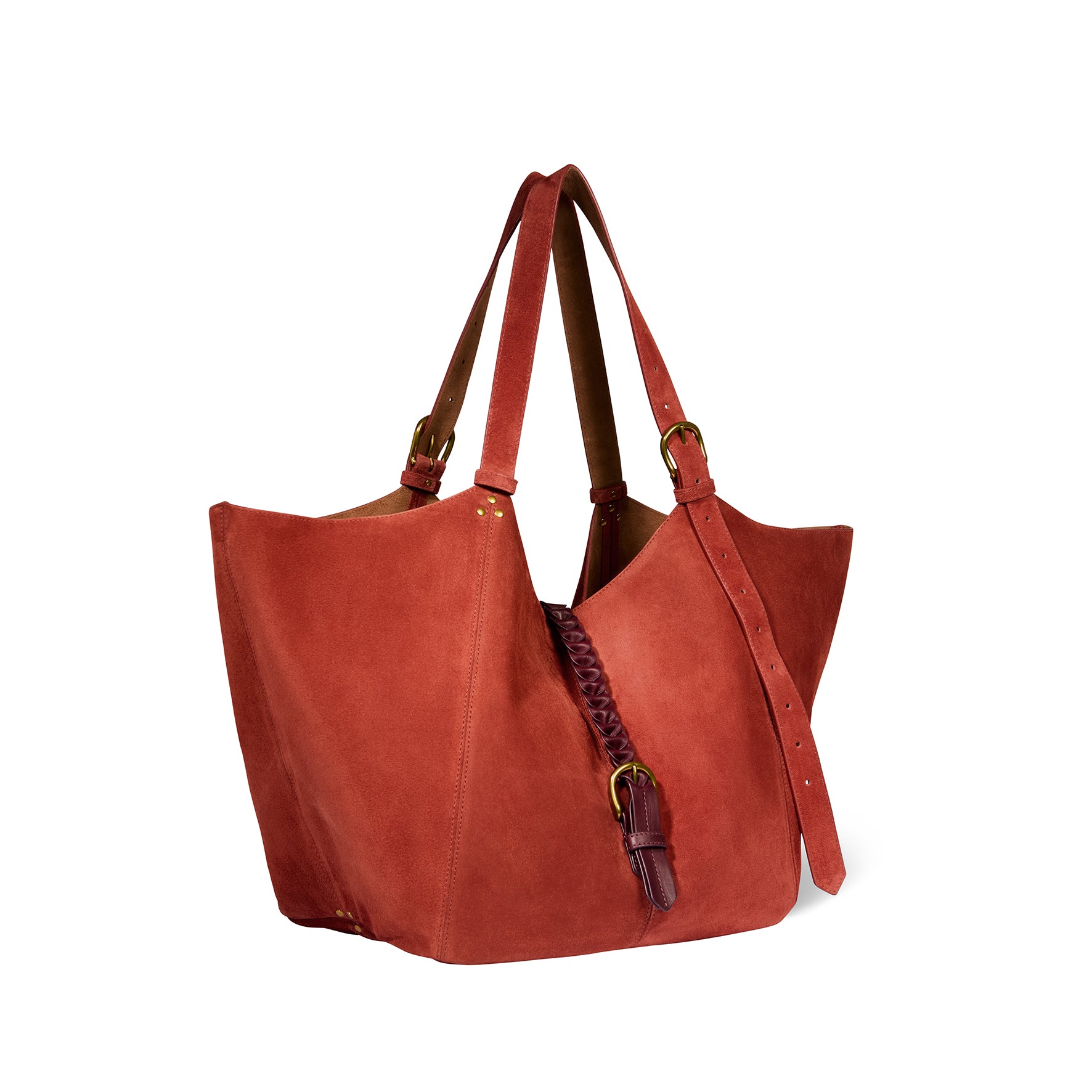Sac Cabas Joseph M Croûte Velours Rouille