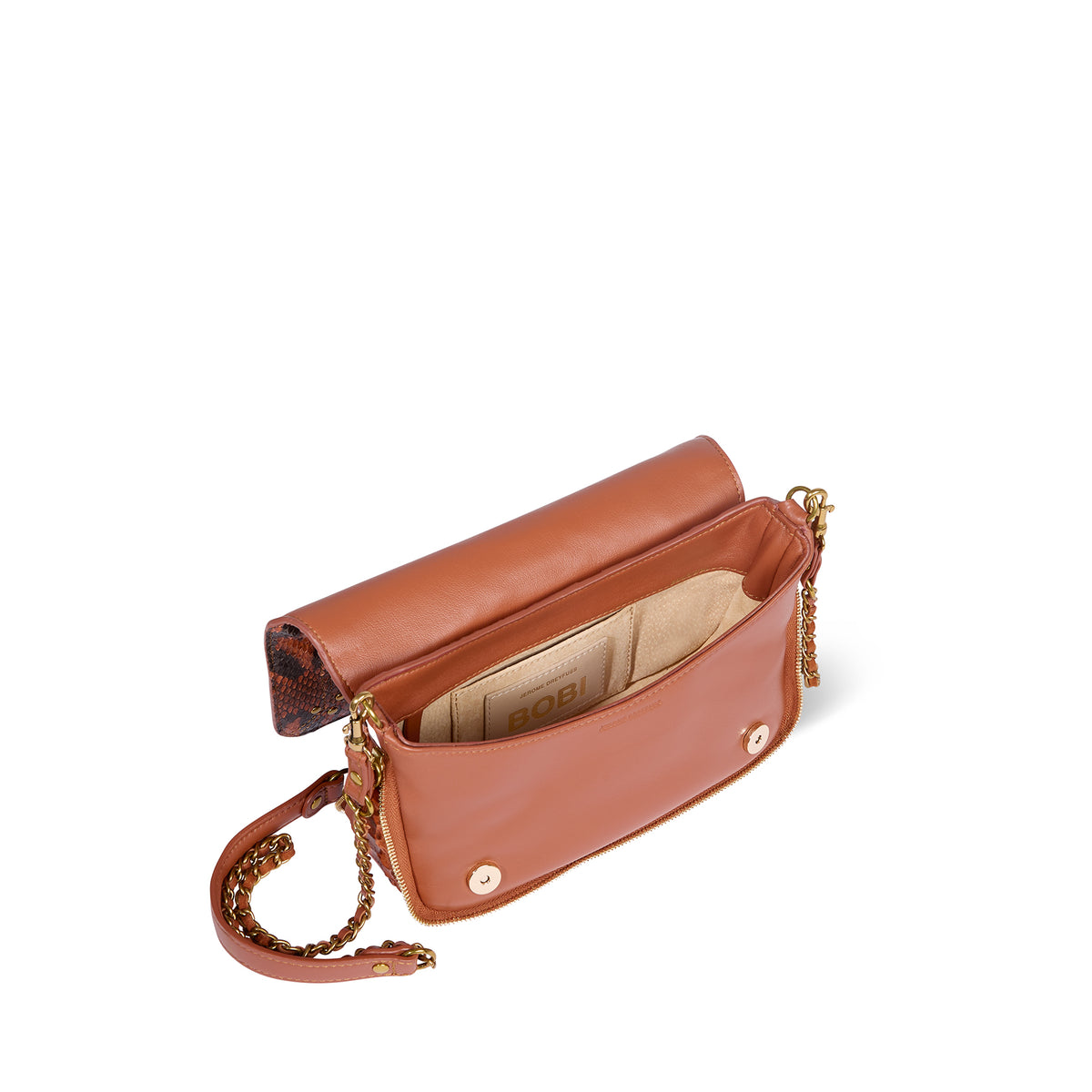 Sac Bobi S python Cognac
