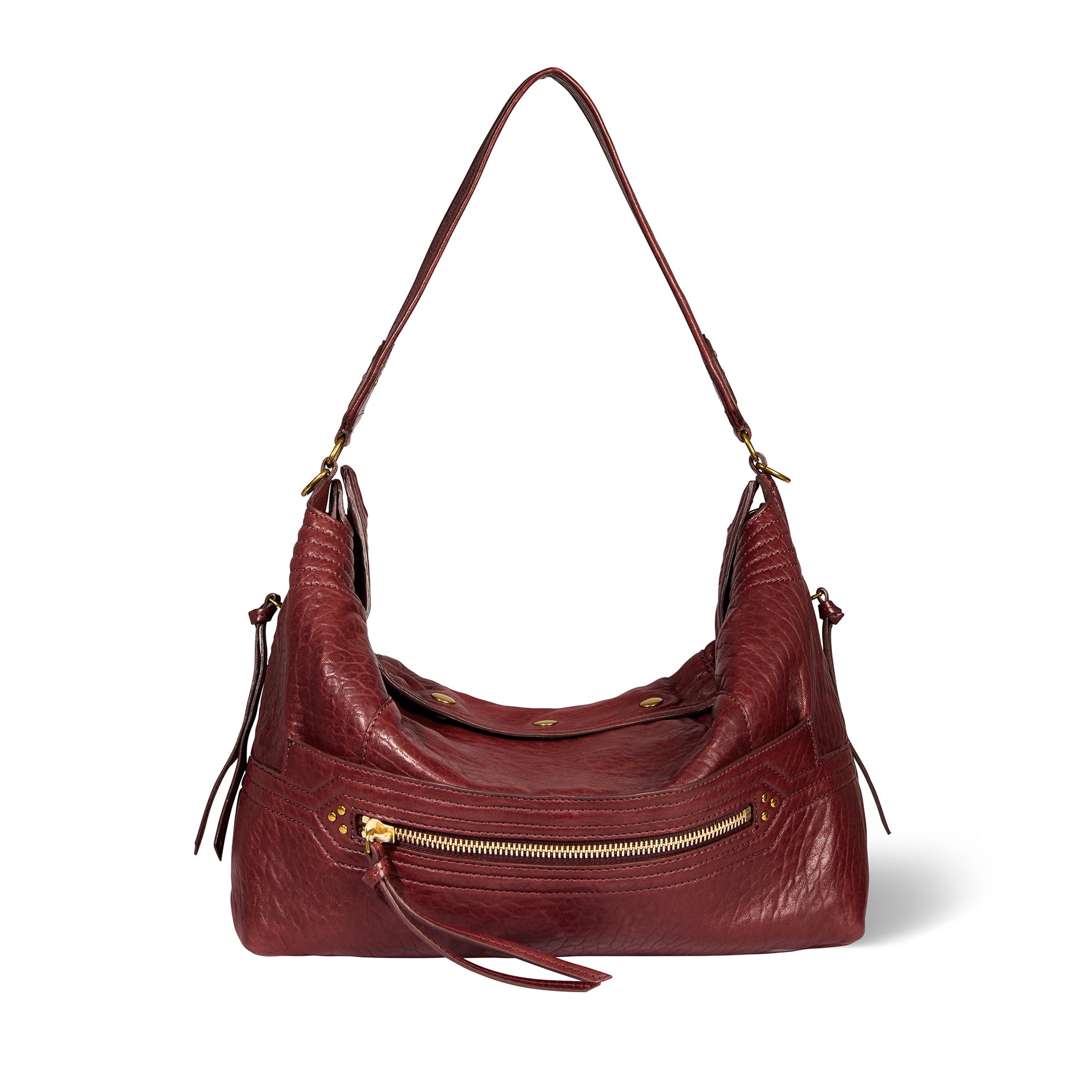 Sac Lucky Hobo Large Agneau Bubble Burgundy