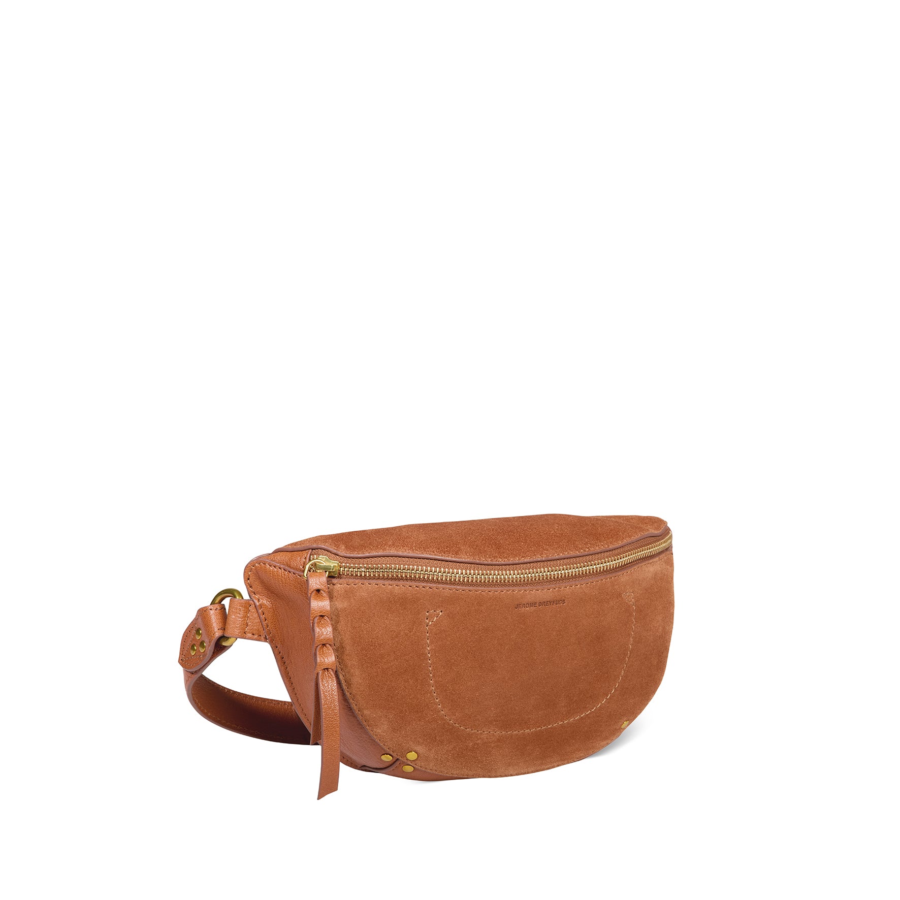 Sac Banane Lino Croûte Velours Caramel