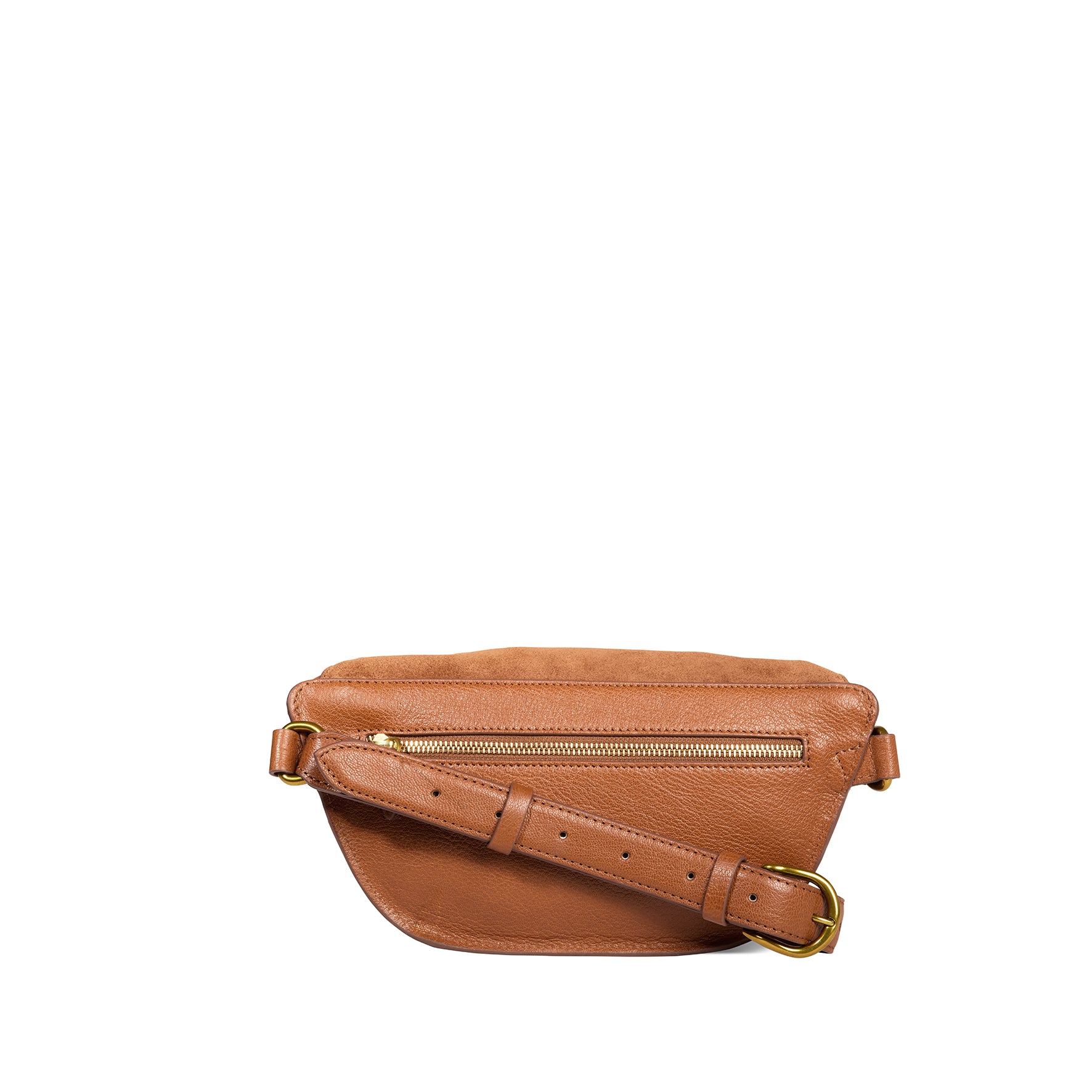 Sac Banane Lino Croûte Velours Caramel