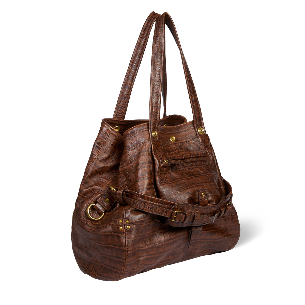 Sac Cabas Billy M Mouton Imprimé Croco Cigare
