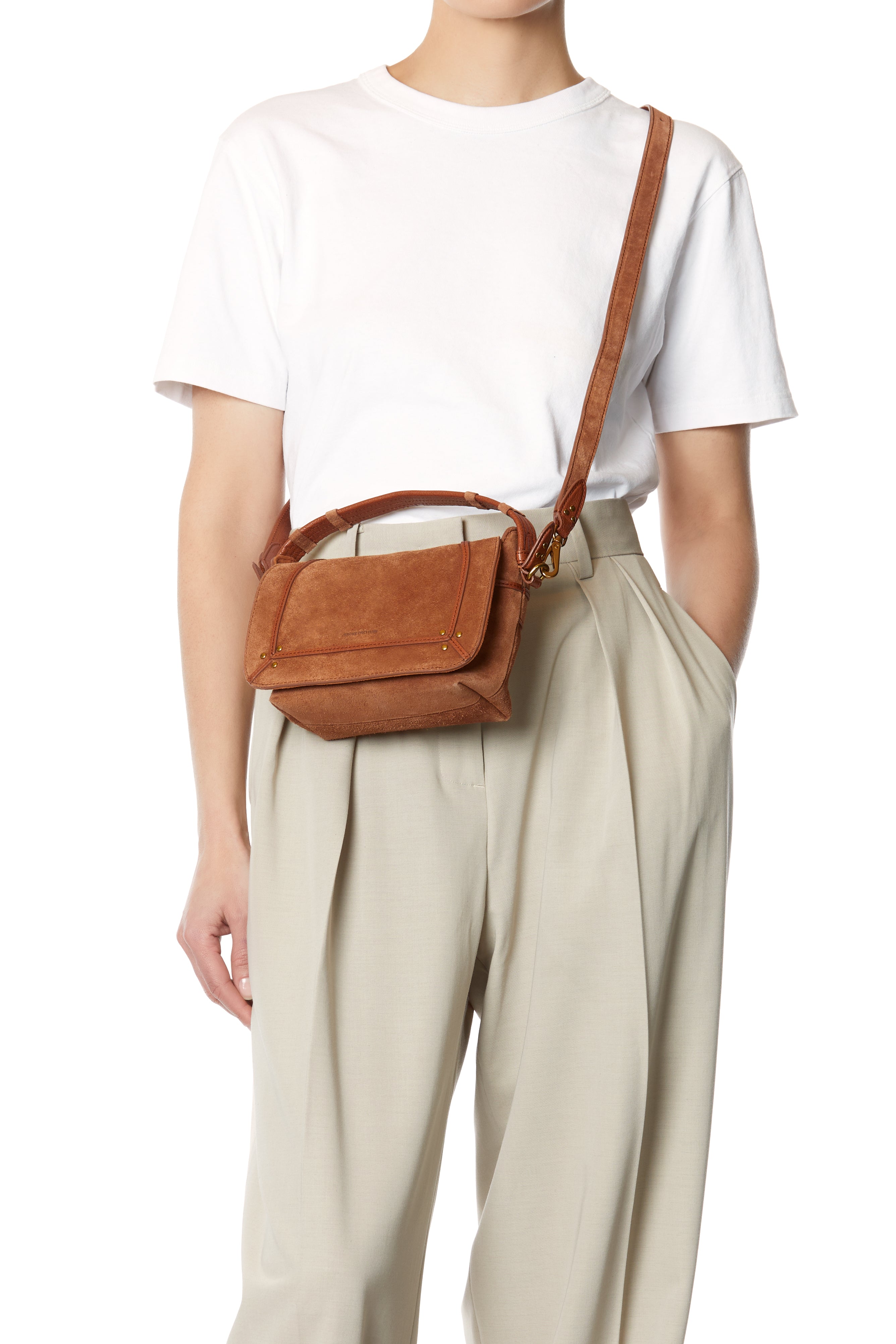 Sac Pepito S Croûte Velours Caramel
