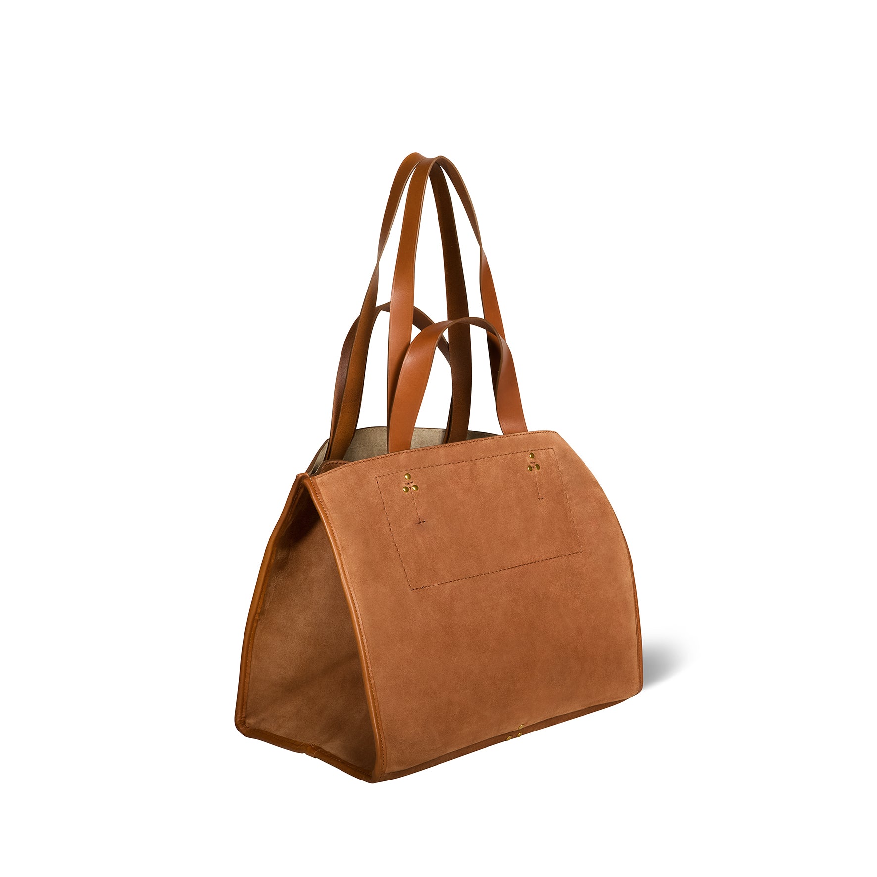 Sac Cabas Léon M Croûte Velours Caramel