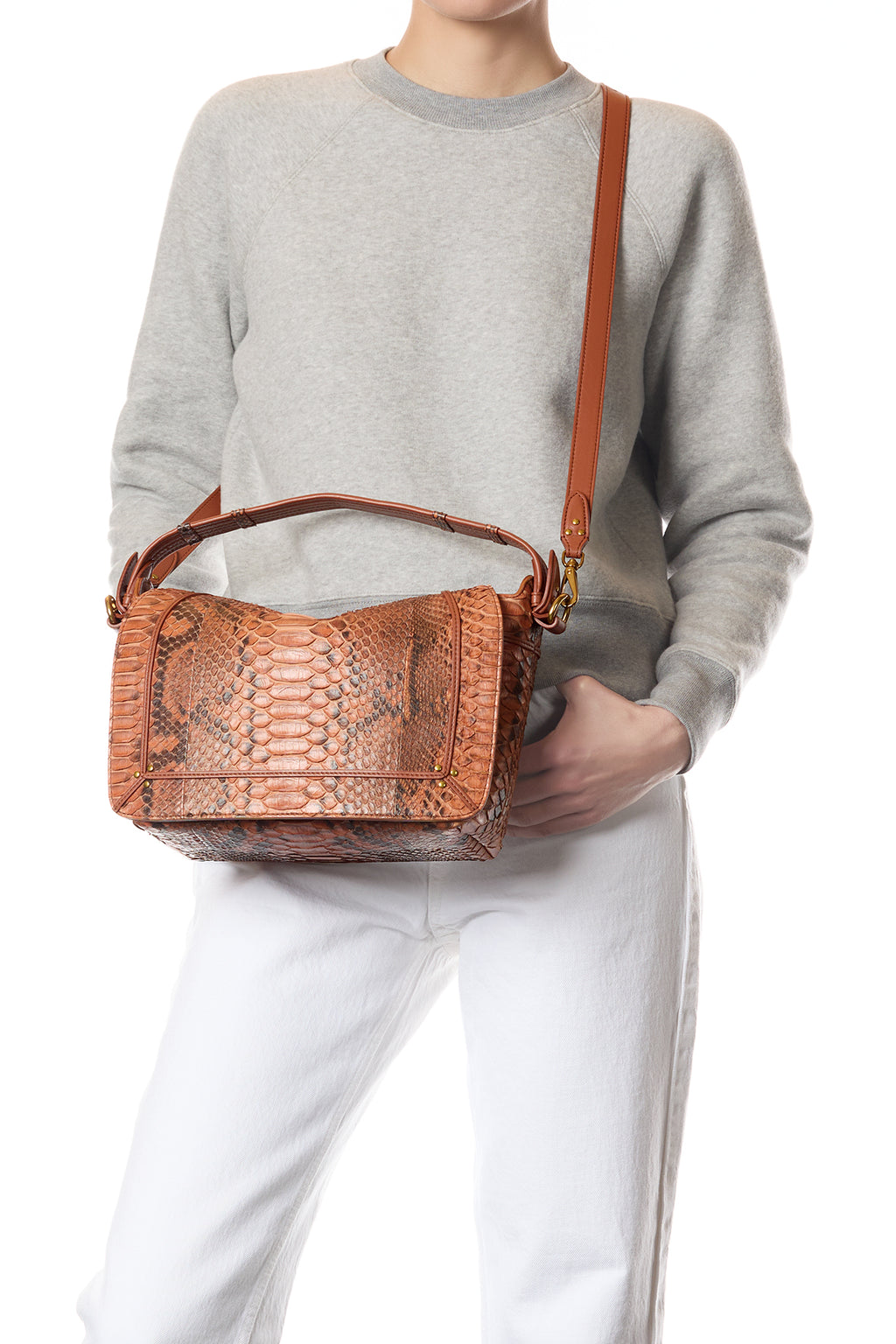 Sac Pepito M python Cognac