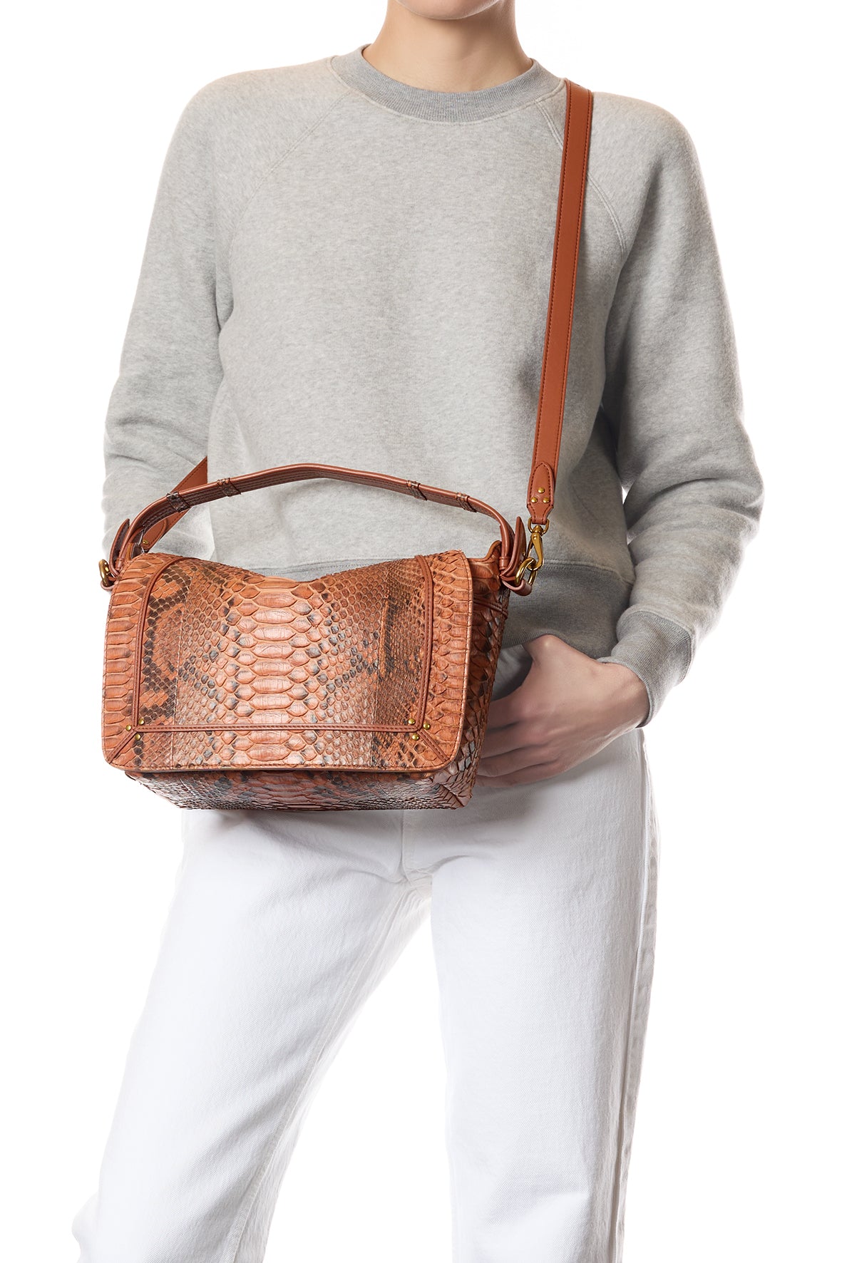 Sac Pepito M python Cognac