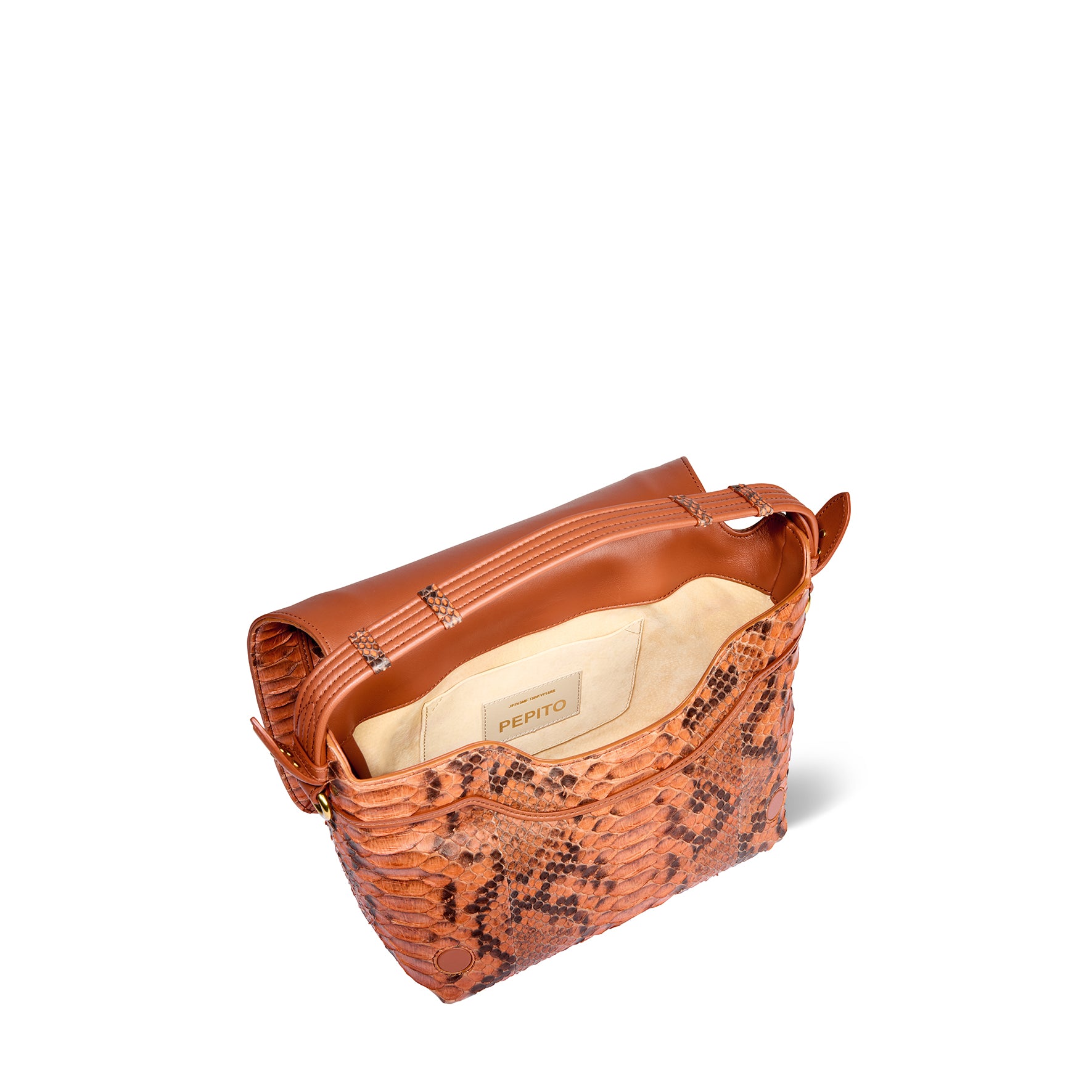 Sac Pepito M python Cognac