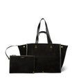 Sac Cabas Léon M croute velours Noir