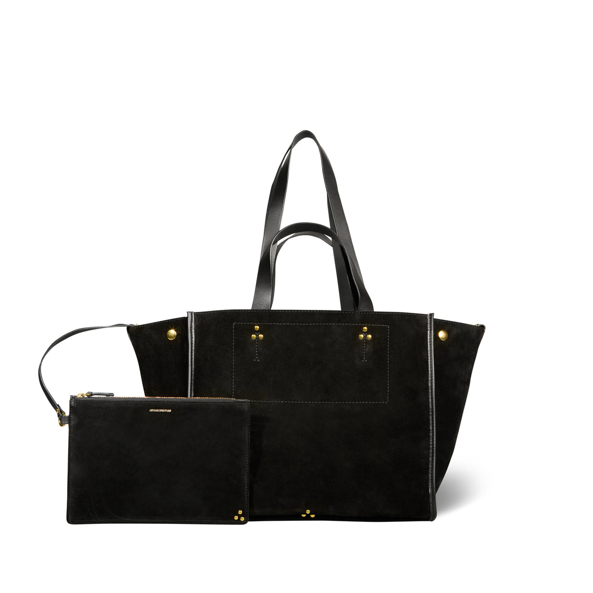 Sac Cabas Léon M croute velours Noir