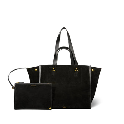 Léon M Shopper-Tasche Noir Veloursleder