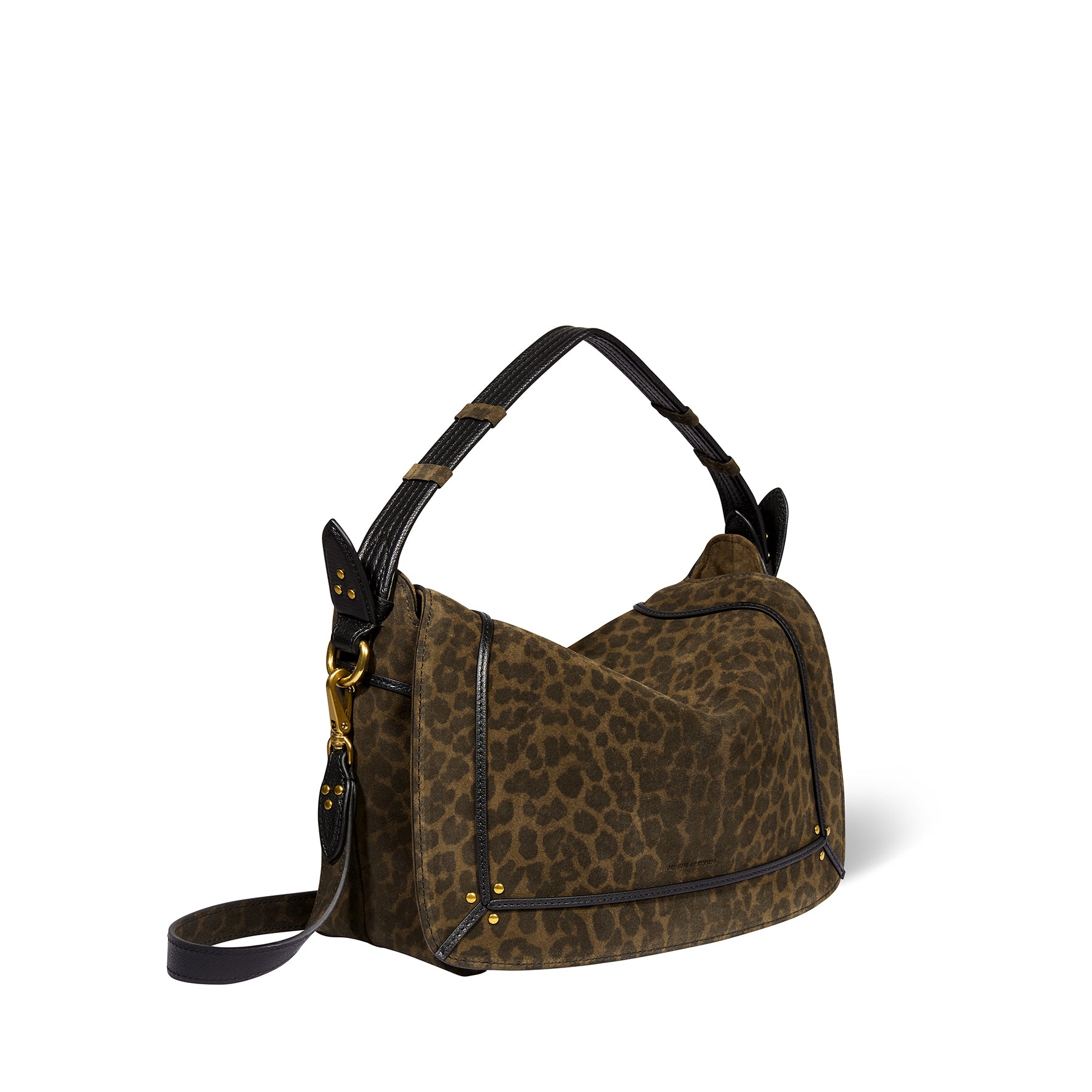 Sac Pepito M Croûte Velours Imprimé Léopard kaki