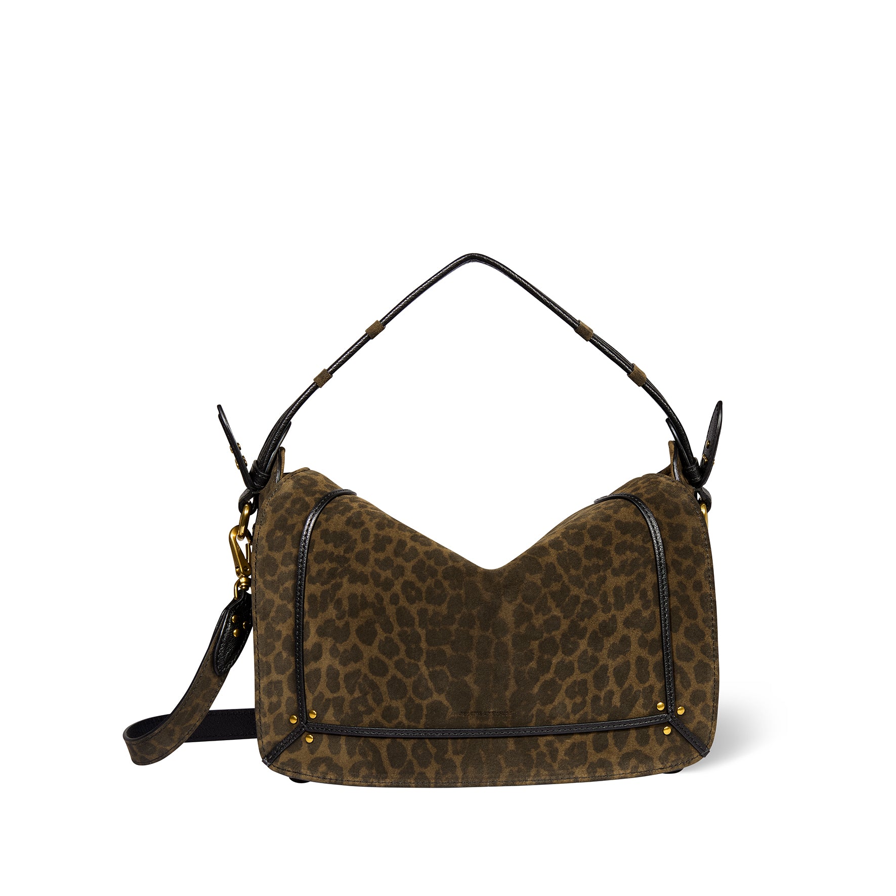 Sac Pepito M Croûte Velours Imprimé Léopard kaki