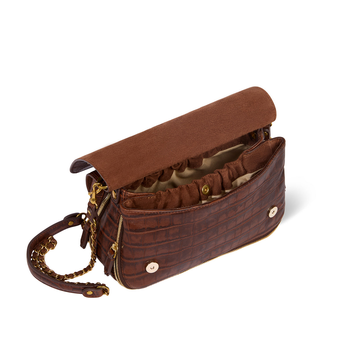Sac Bobi Mouton Imprimé Croco Cigare