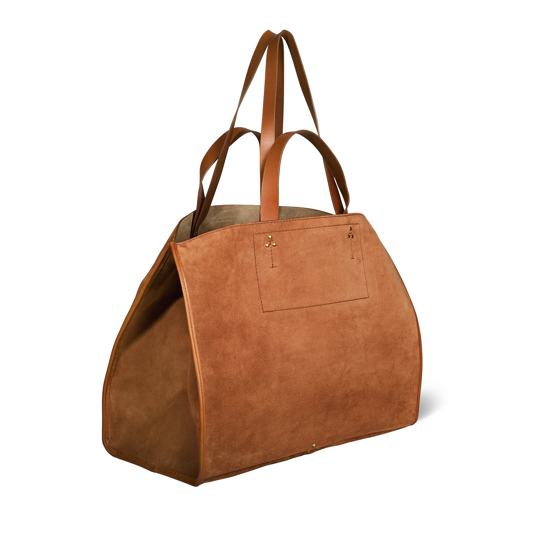 Sac Cabas Léon L Croûte Velours Caramel