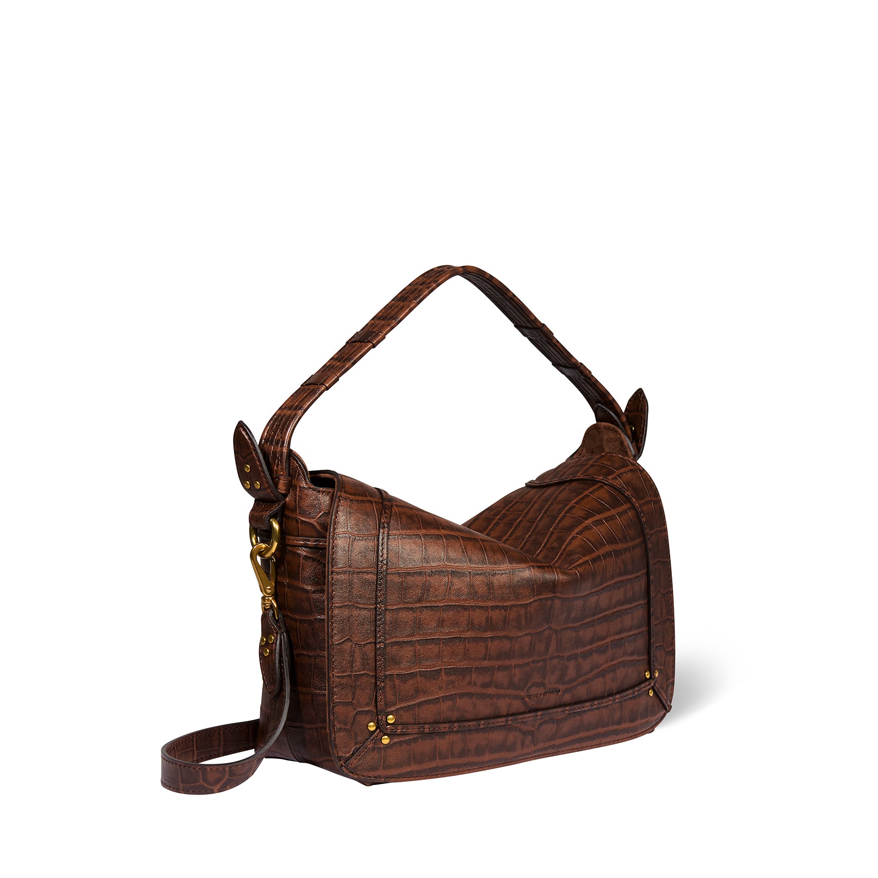 Sac Pepito M Mouton Imprimé Croco Cigare