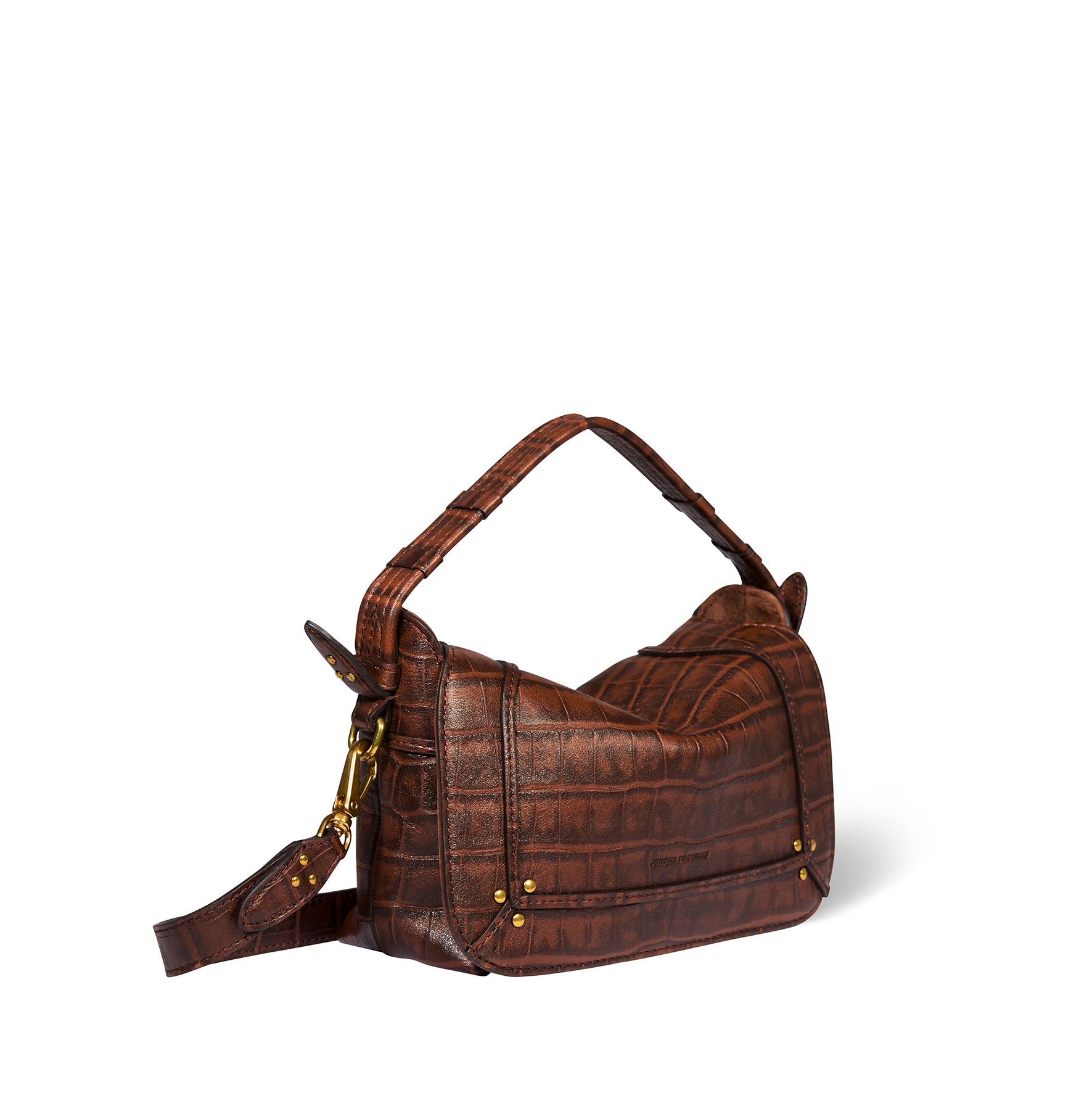 Sac Pepito S Mouton Imprimé Croco Cigare
