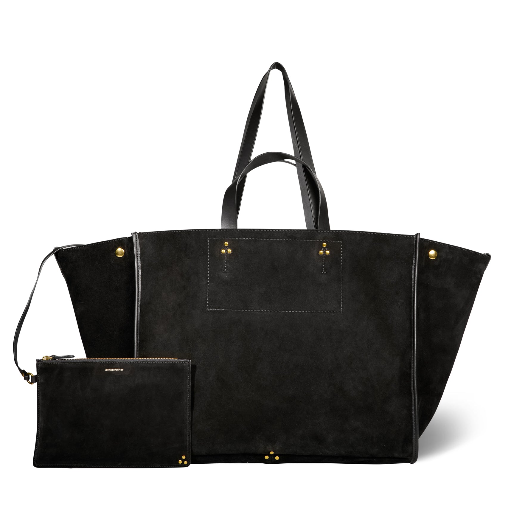 Sac Cabas Léon L Croûte Velours Noir