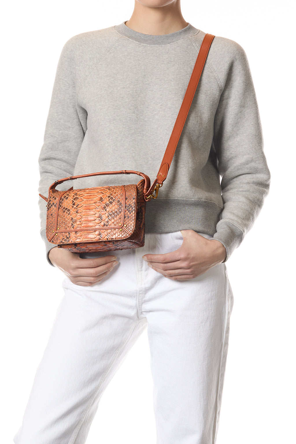 Sac Pepito S python Cognac