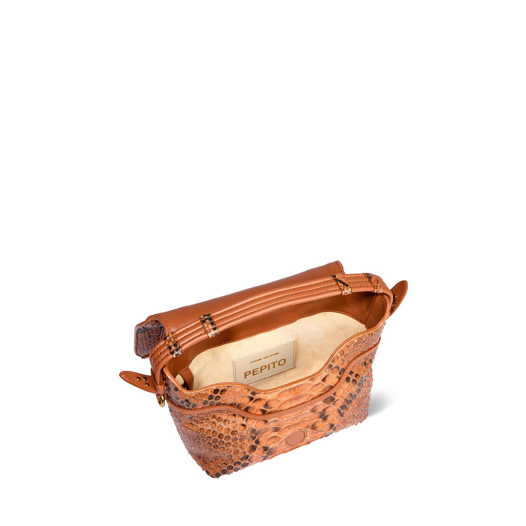 Sac Pepito S python Cognac