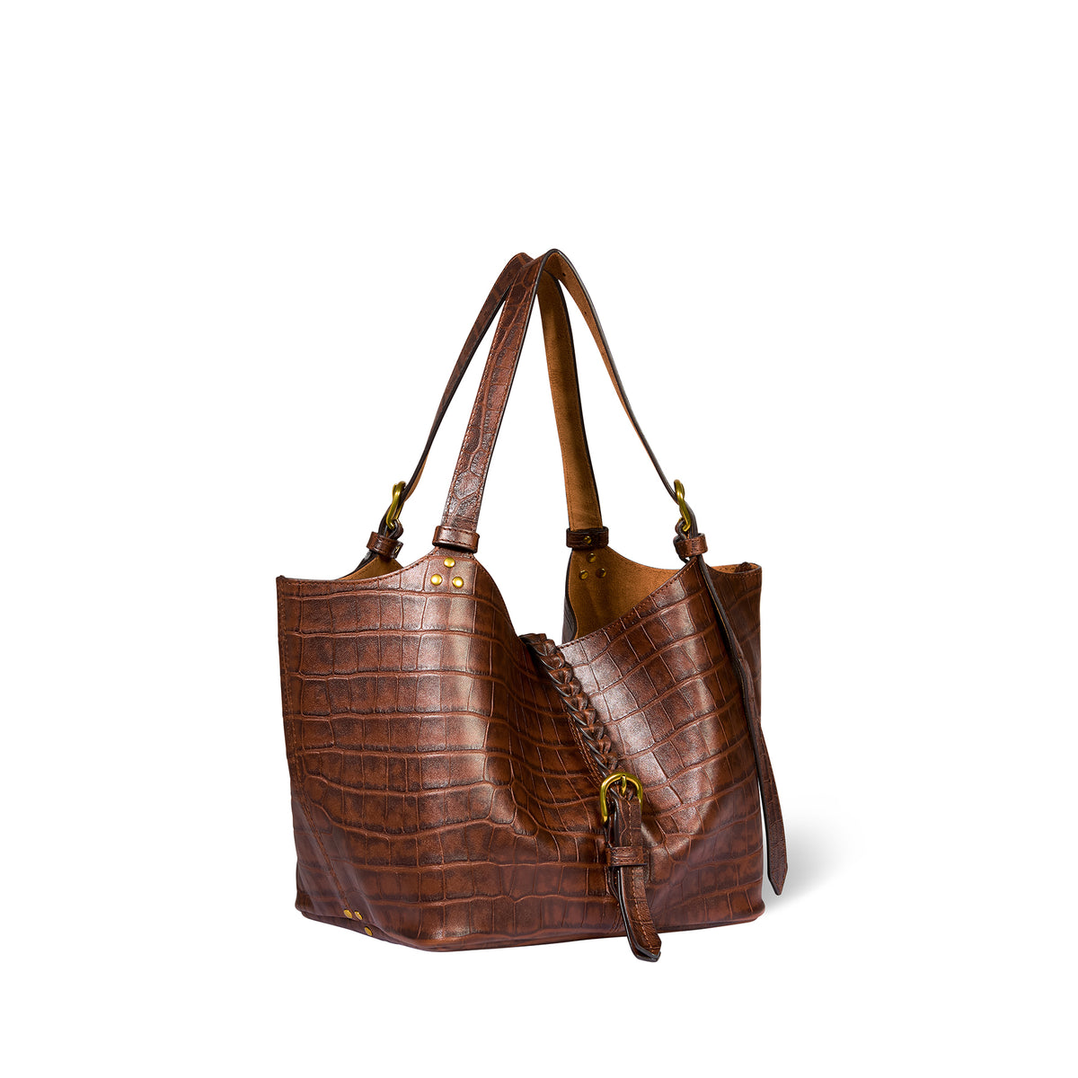 Sac Cabas Joseph S Mouton Imprimé Croco Cigare