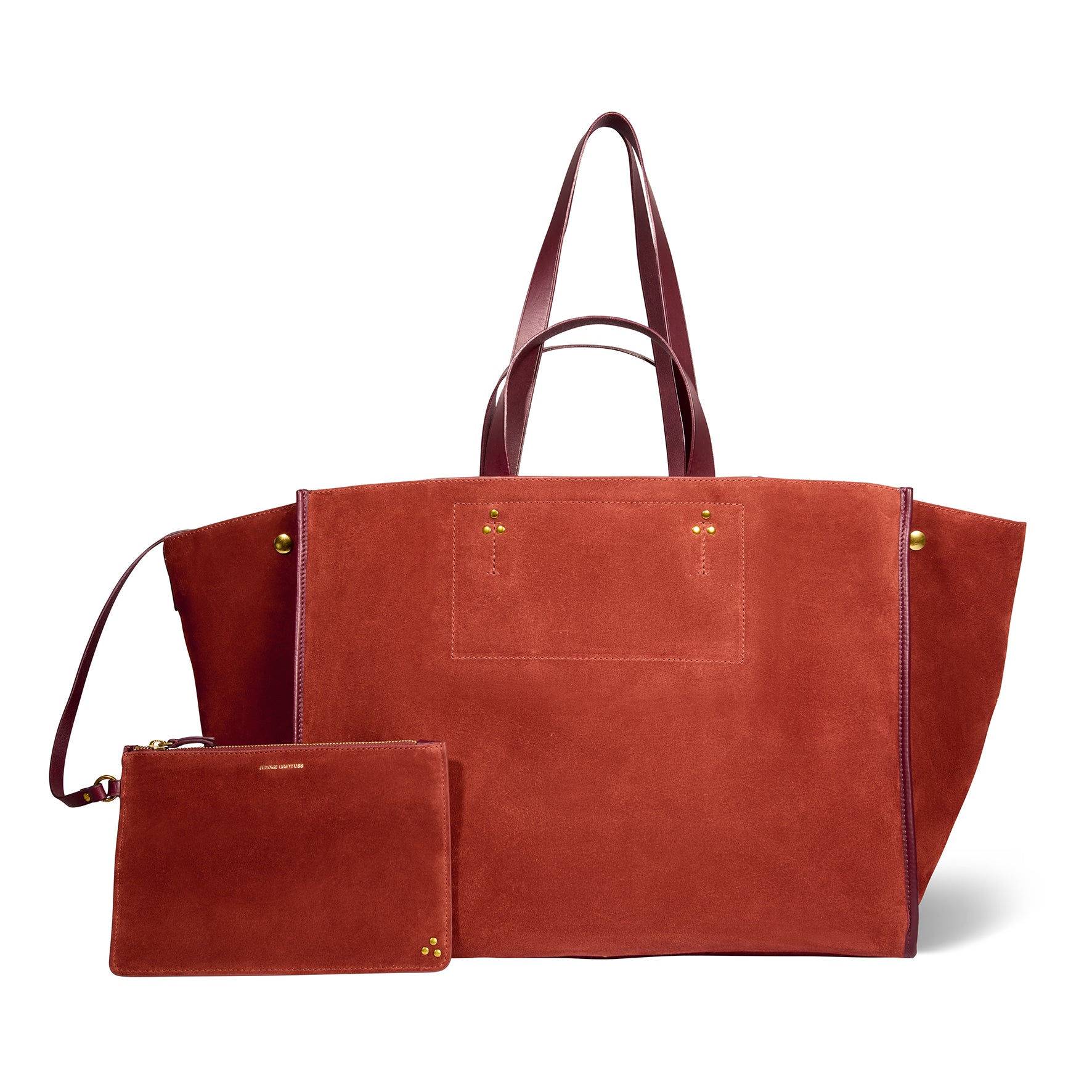 Sac Cabas Léon L Croûte Velours Rouille